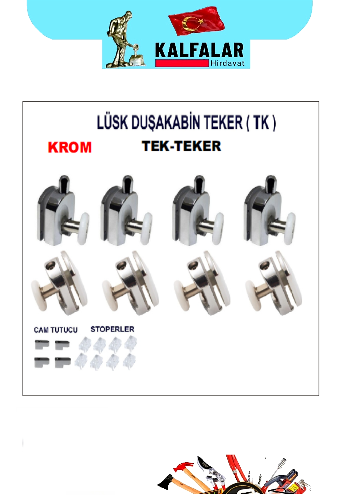 DUŞ KABİN TEK TEKER KROM TK