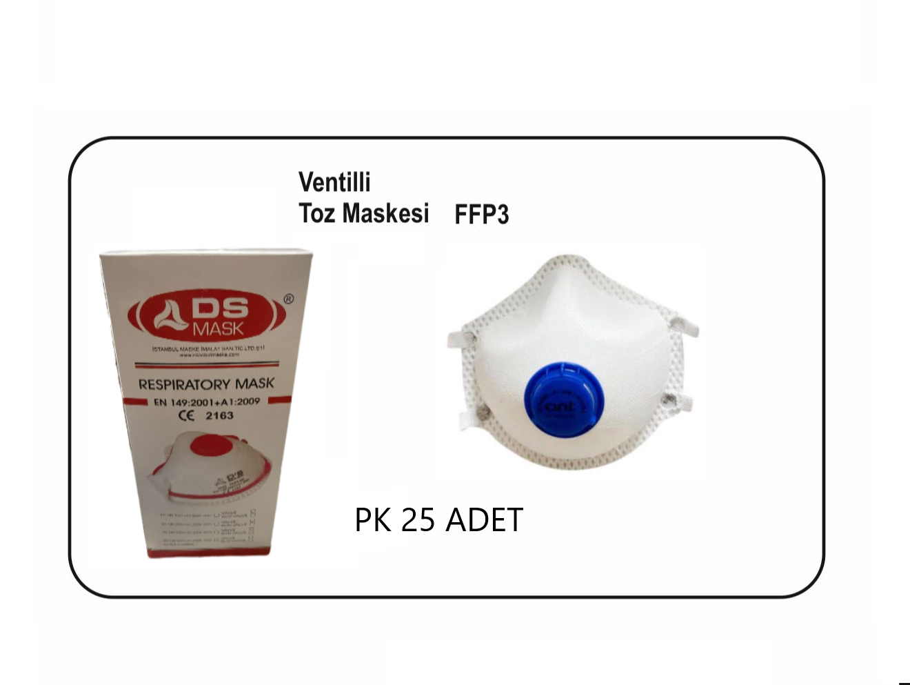 TOZ MASKE VENTİLLİ KUBBELİ FFP3 KALİTELİ