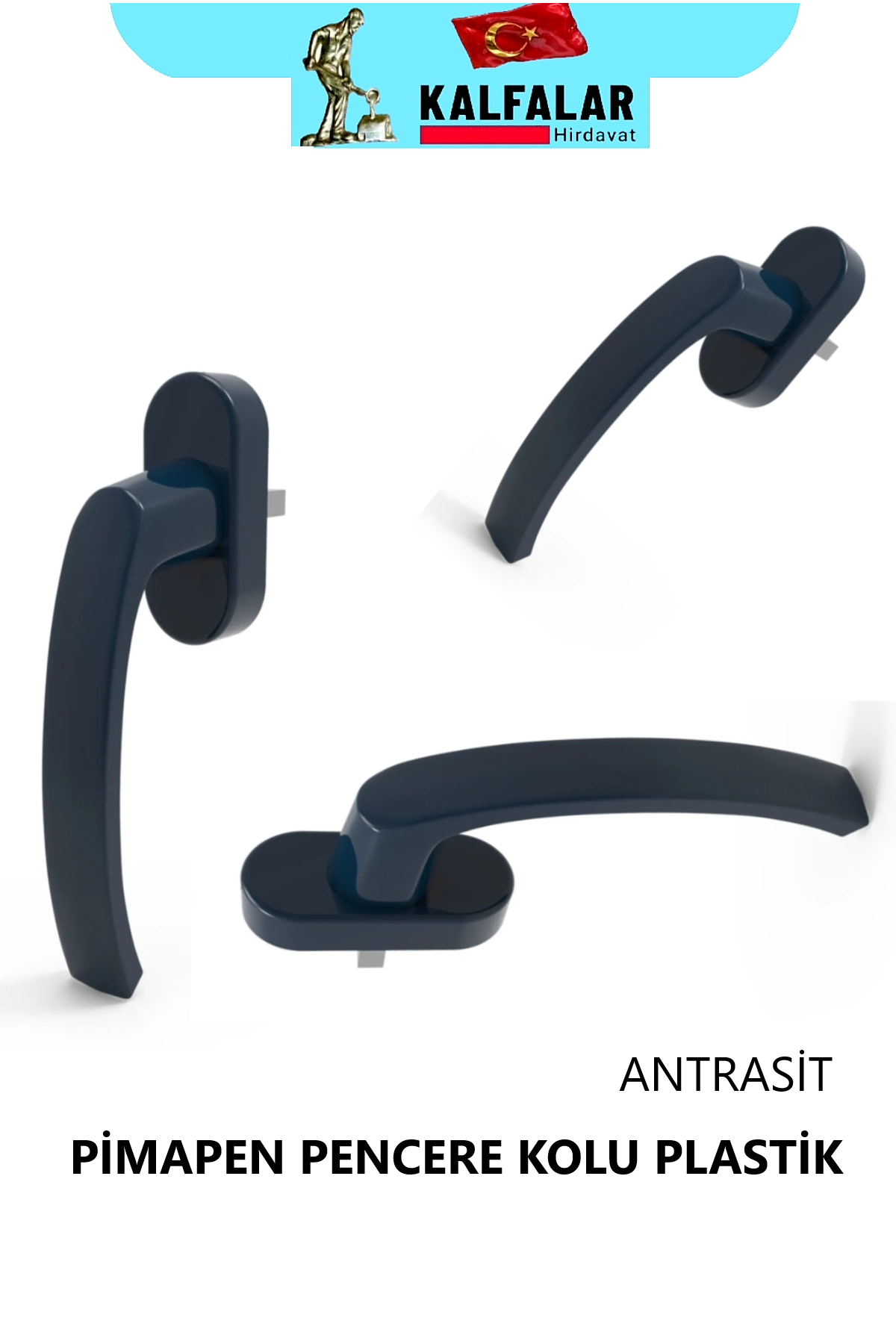 PVC PİMAPEN PENCERE KOLU PLASTİK ANTRASİT