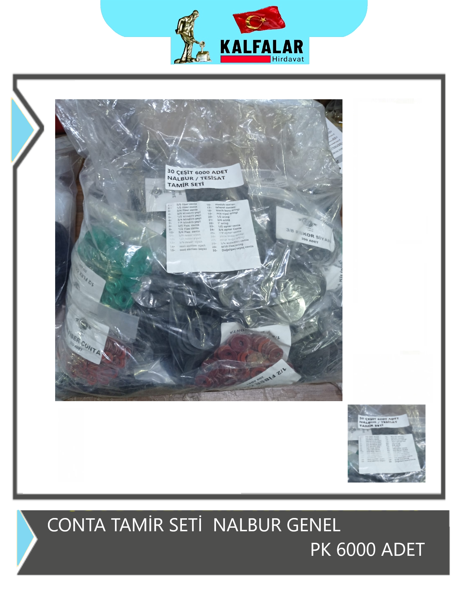 CONTA TAMİR SETİ  NALBUR GENEL PK 6000 ADET 
