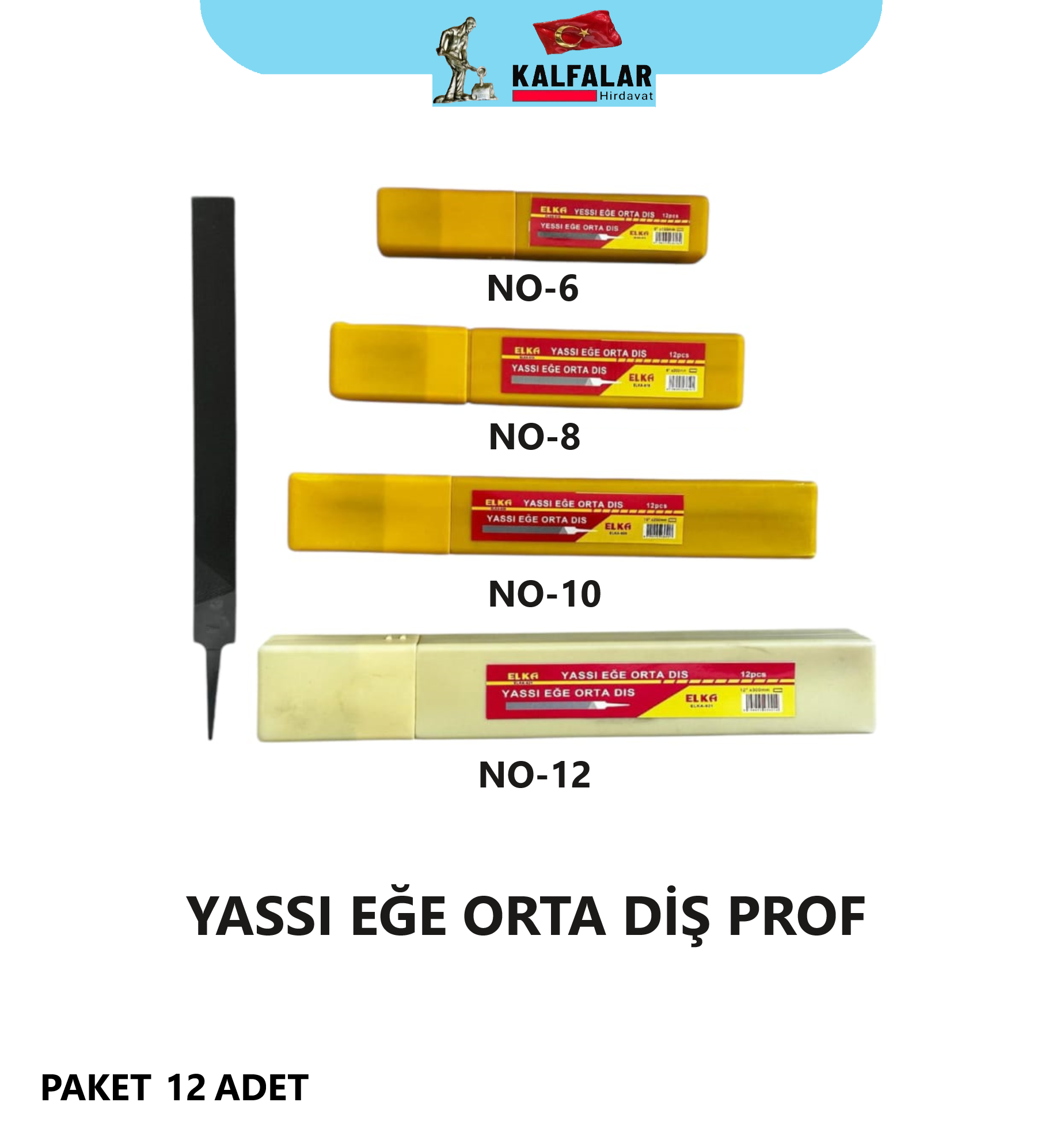 EĞE YASSI ORTA DİŞ NO.6 150 MM 
