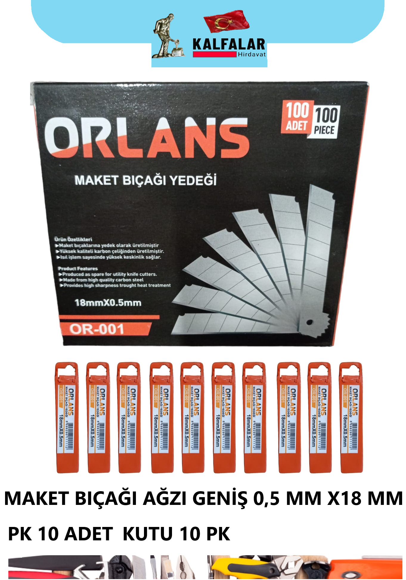 MAKET BIÇAK YEDEK ORLANS 0.5 MM X 18 MM
