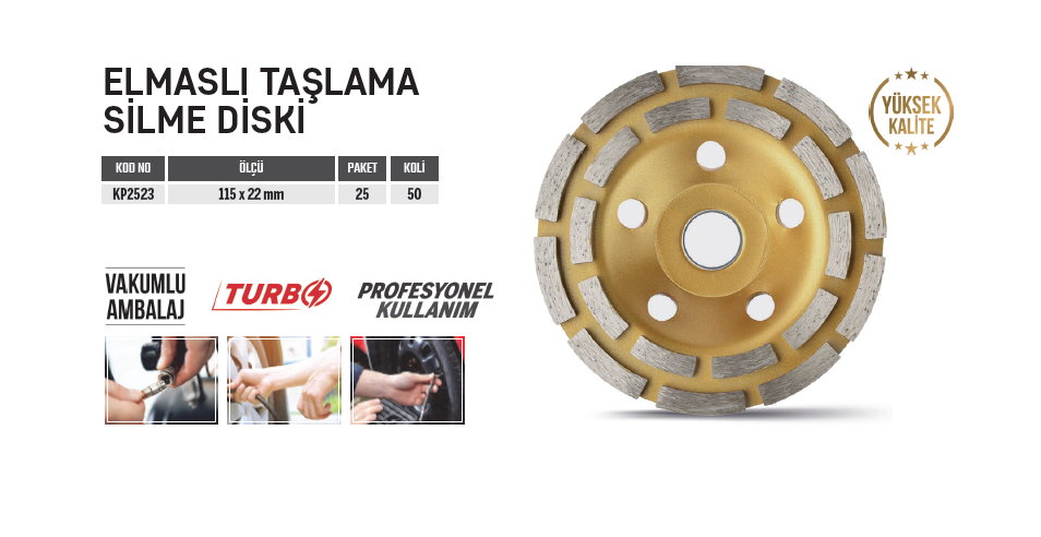 ELMAS MOZAİK TAŞLAMA SİLME DİSK ÇİFT SIRA 115 MM