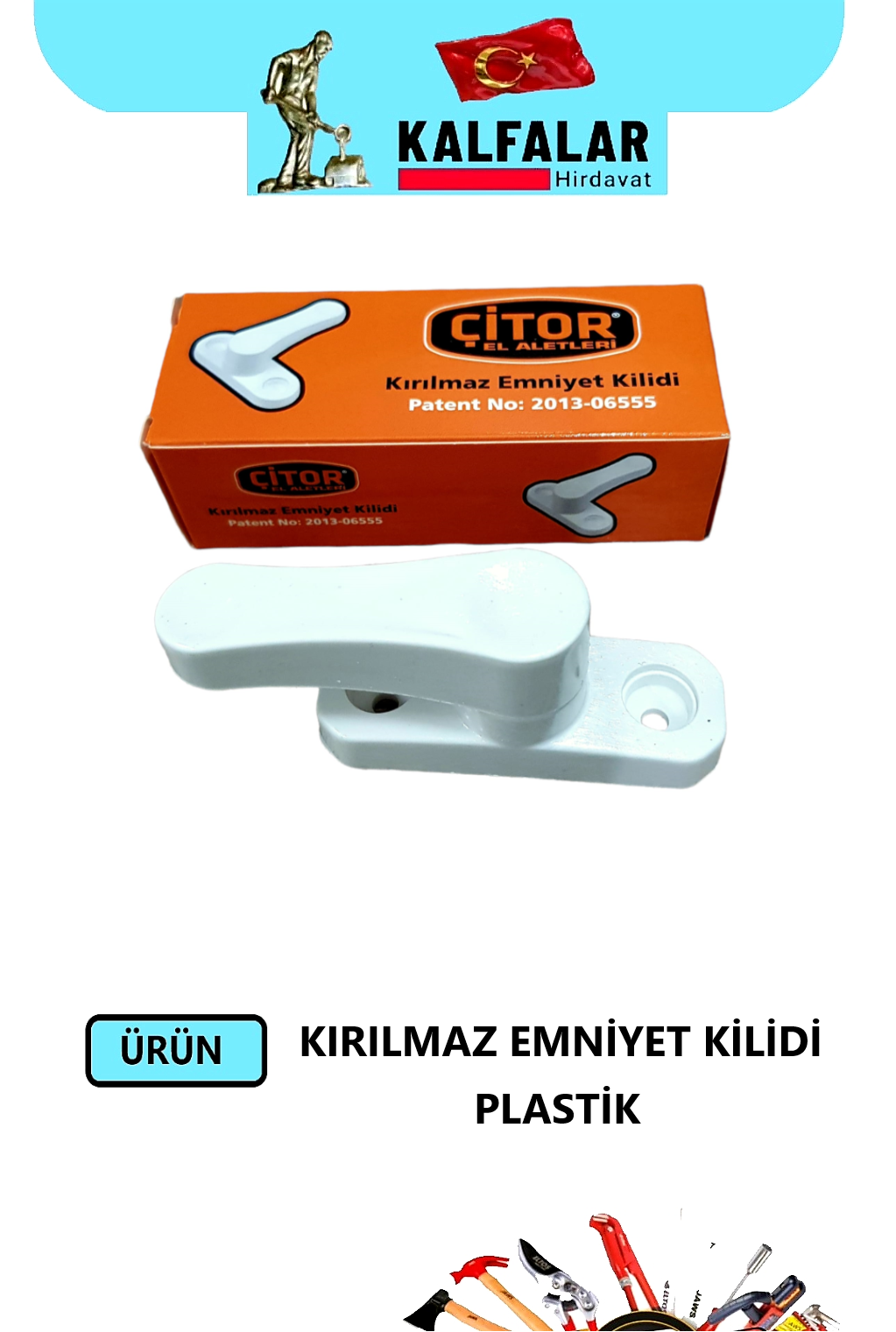 EMNİYET MANDALI  KİLİDİ ÇEKMELİ PLASTİK BEYAZ