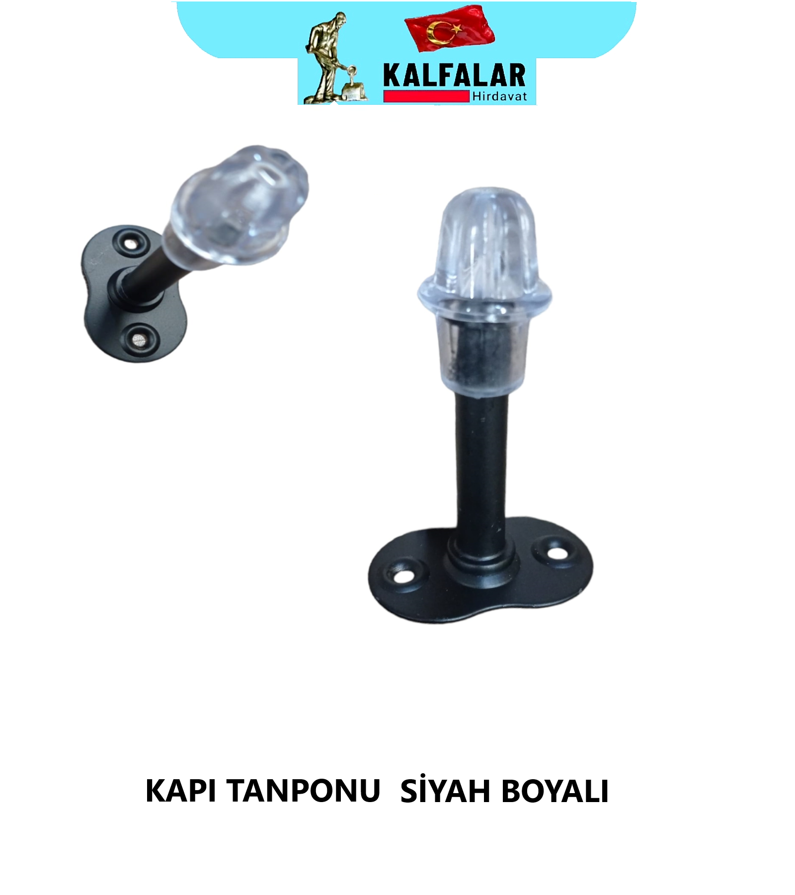 KAPI TANPONU METAL SİYAH BOYAMA 8 CM