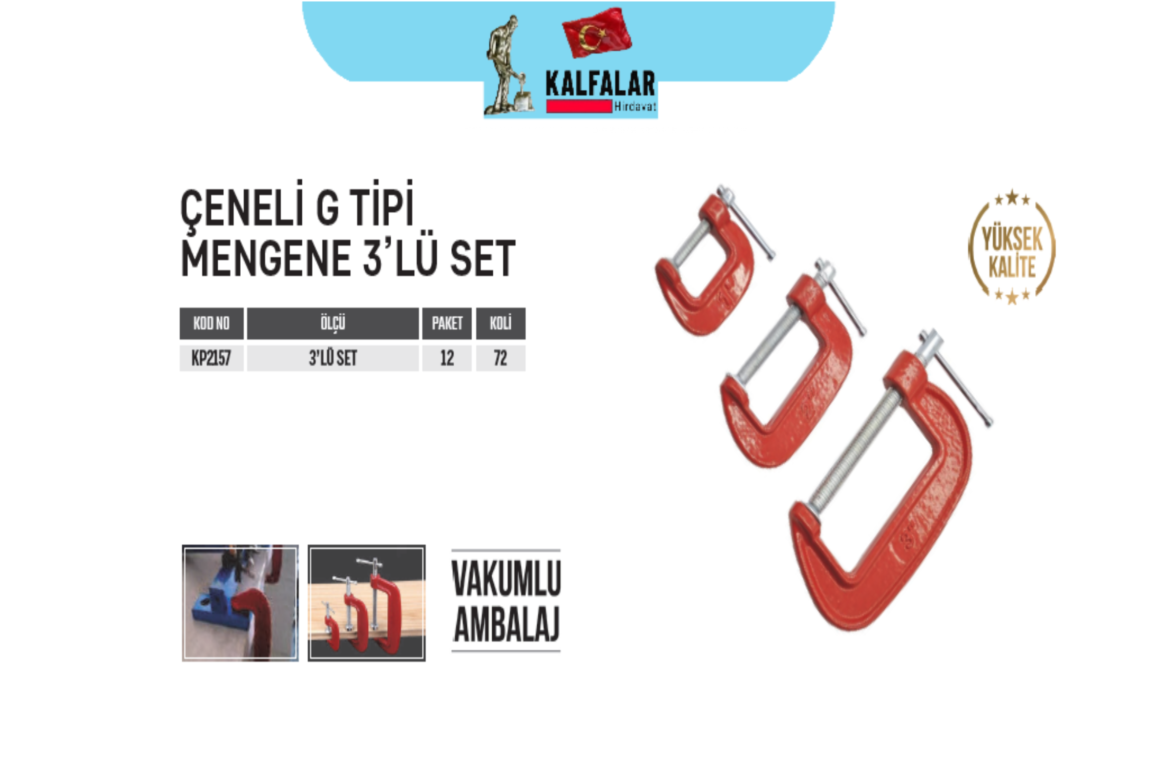 MENGENE ÇENELİ 3 LÜ SET VAKUM AMBALAJ