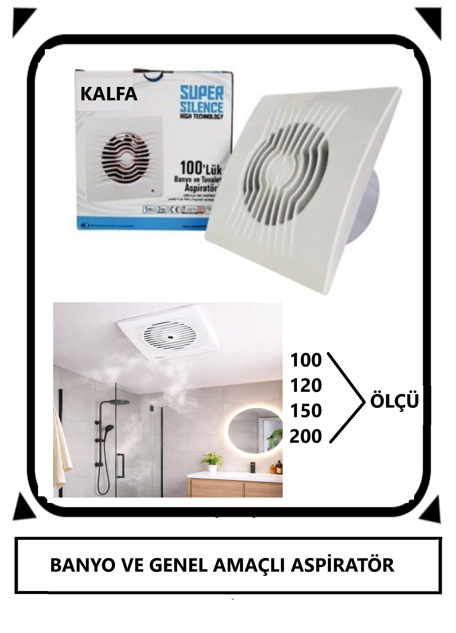ASPİRATÖR  HAVALANDIRMA BANYO MUTFAK 100 MM 