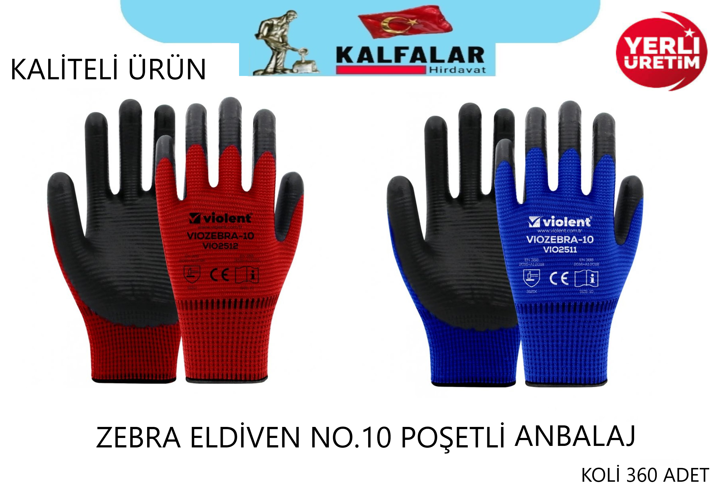 ELDİVEN ZEBRA VİOLENT MAVİ-SİYAH NO.10 KALİTE