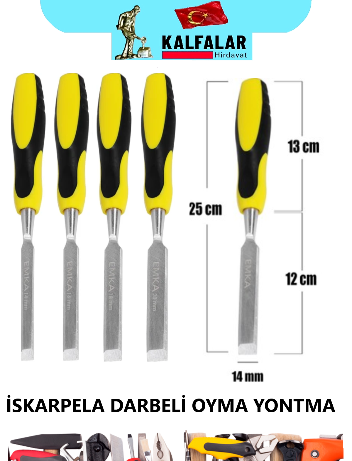 İSKARPELA DARBELİ OYMA YONTMA  18 MM  