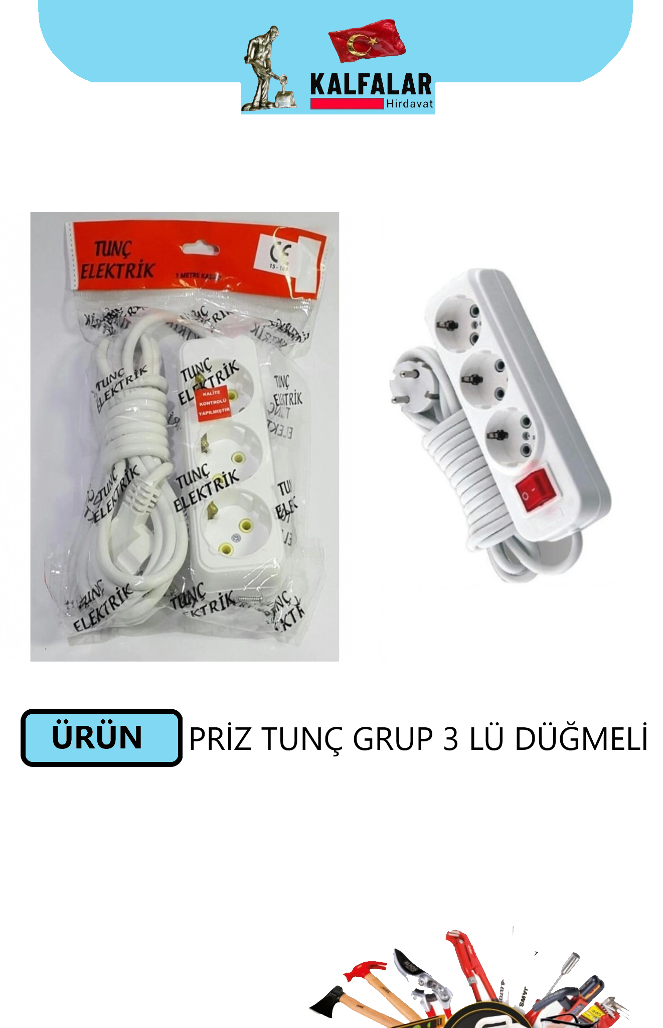 PRİZ TUNÇ GRUP 3 LÜ 5 METRE DÜĞMELİ