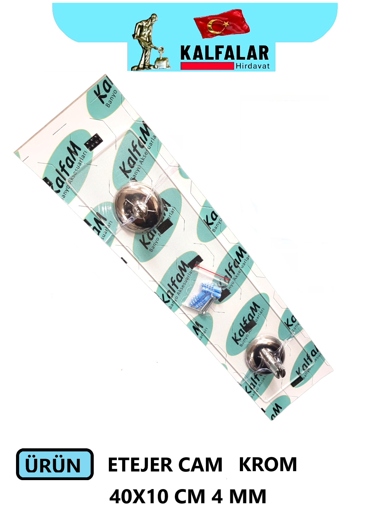 ETEJER CAM KROM 40X10 CM 4 MM 