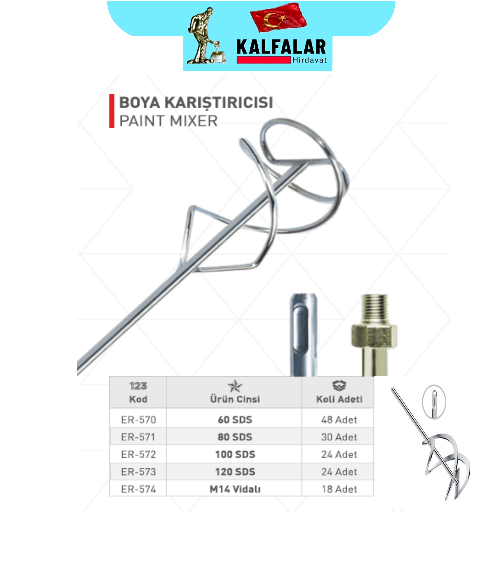 BOYA KARIŞTIRICI SDS 120X450 