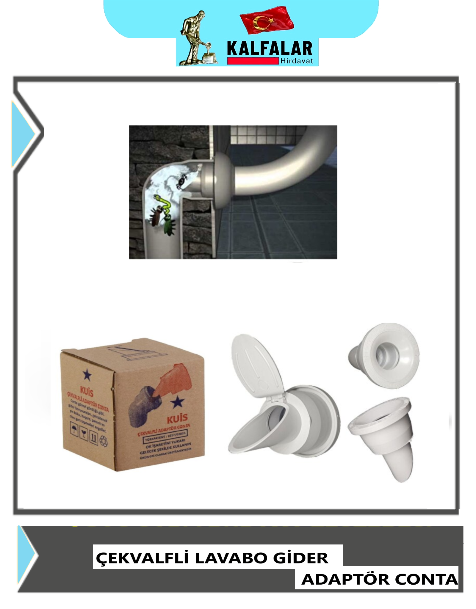 MUFF MATİK ÇEKVALFLİ LAVABO GİDER ADAPTÖR CONTA