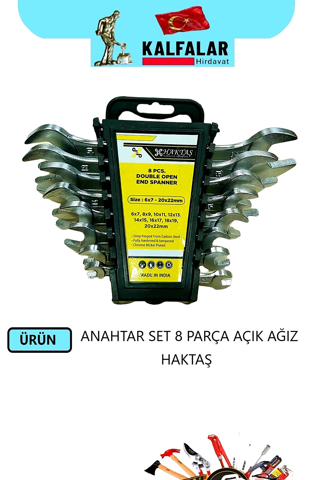 ANAHTAR SET 8 PARÇA AÇIK AĞIZ HAKTAŞ