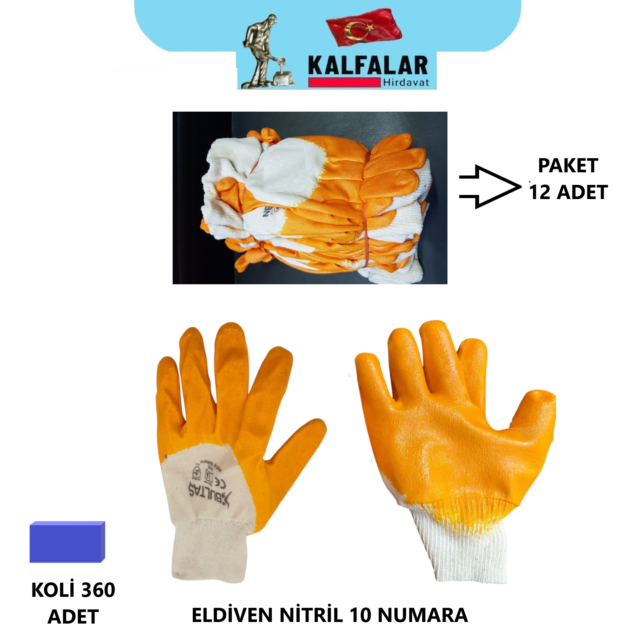 ELDİVEN BULTAŞ SARI NİTRİL NO.10