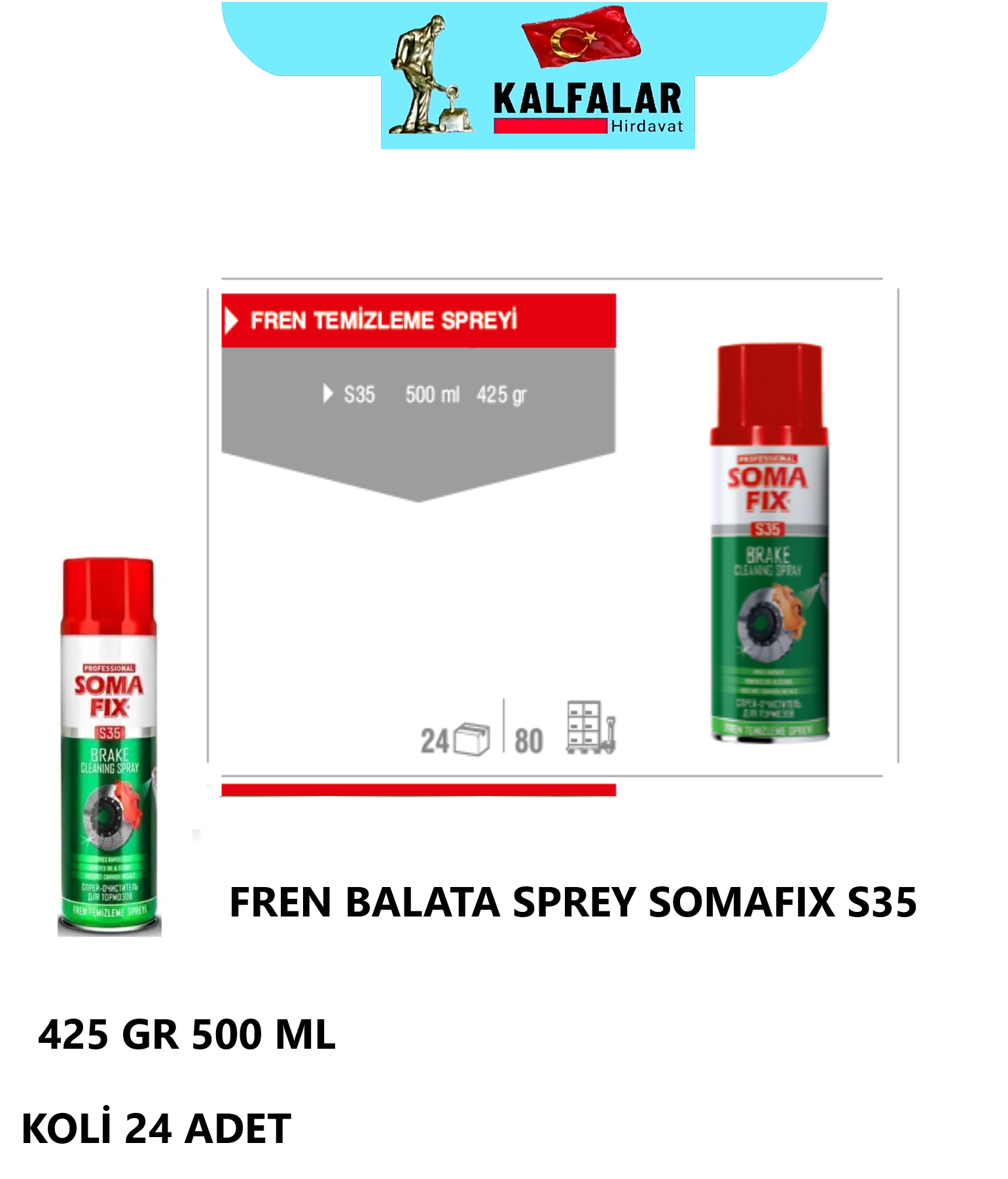 FREN BALATA SPREY S35 425 GR 500 ML SOMAFİX 
