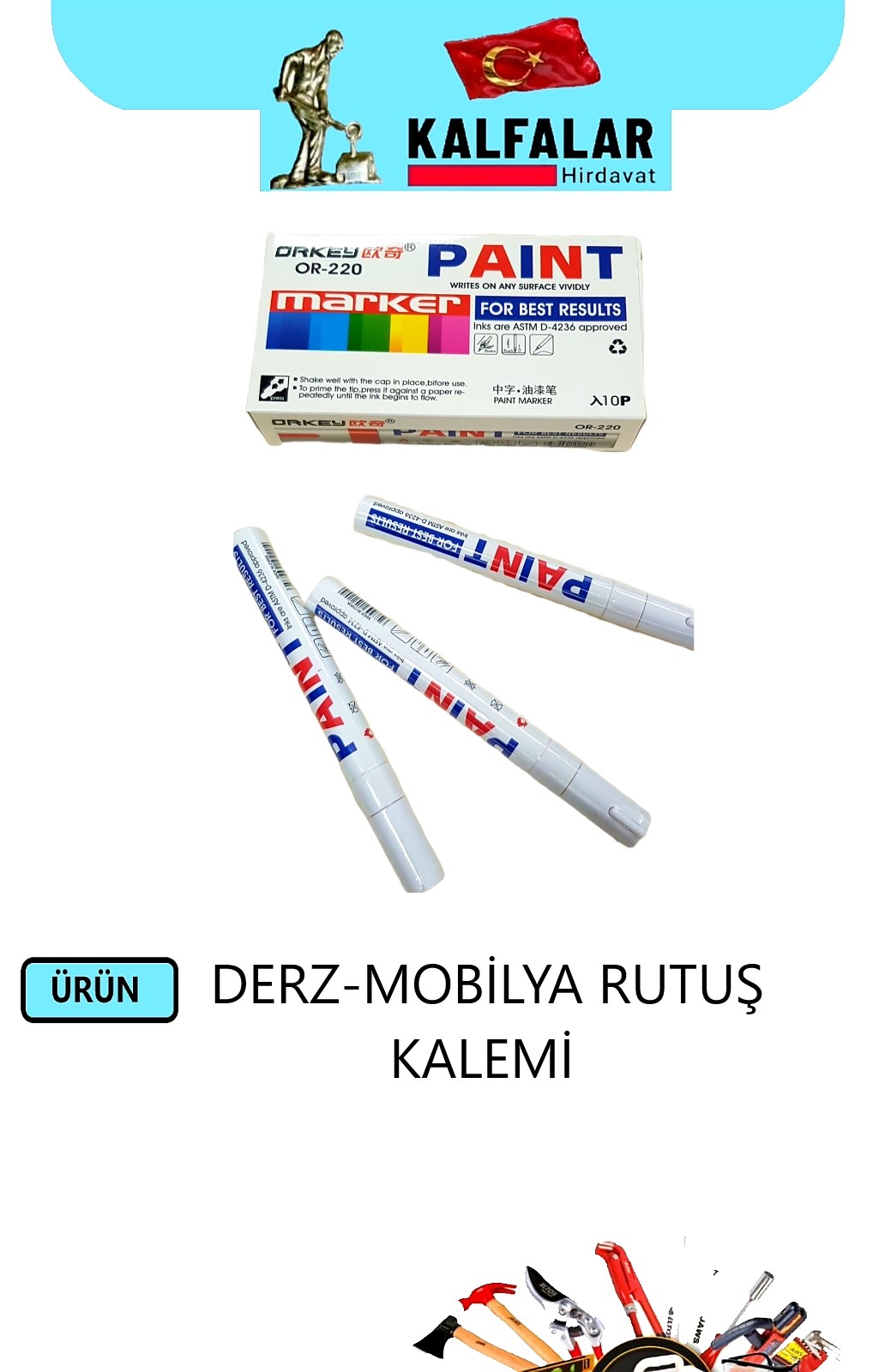 RUTUŞ DERZ KALEMİ BEYAZ PK 10 ADET