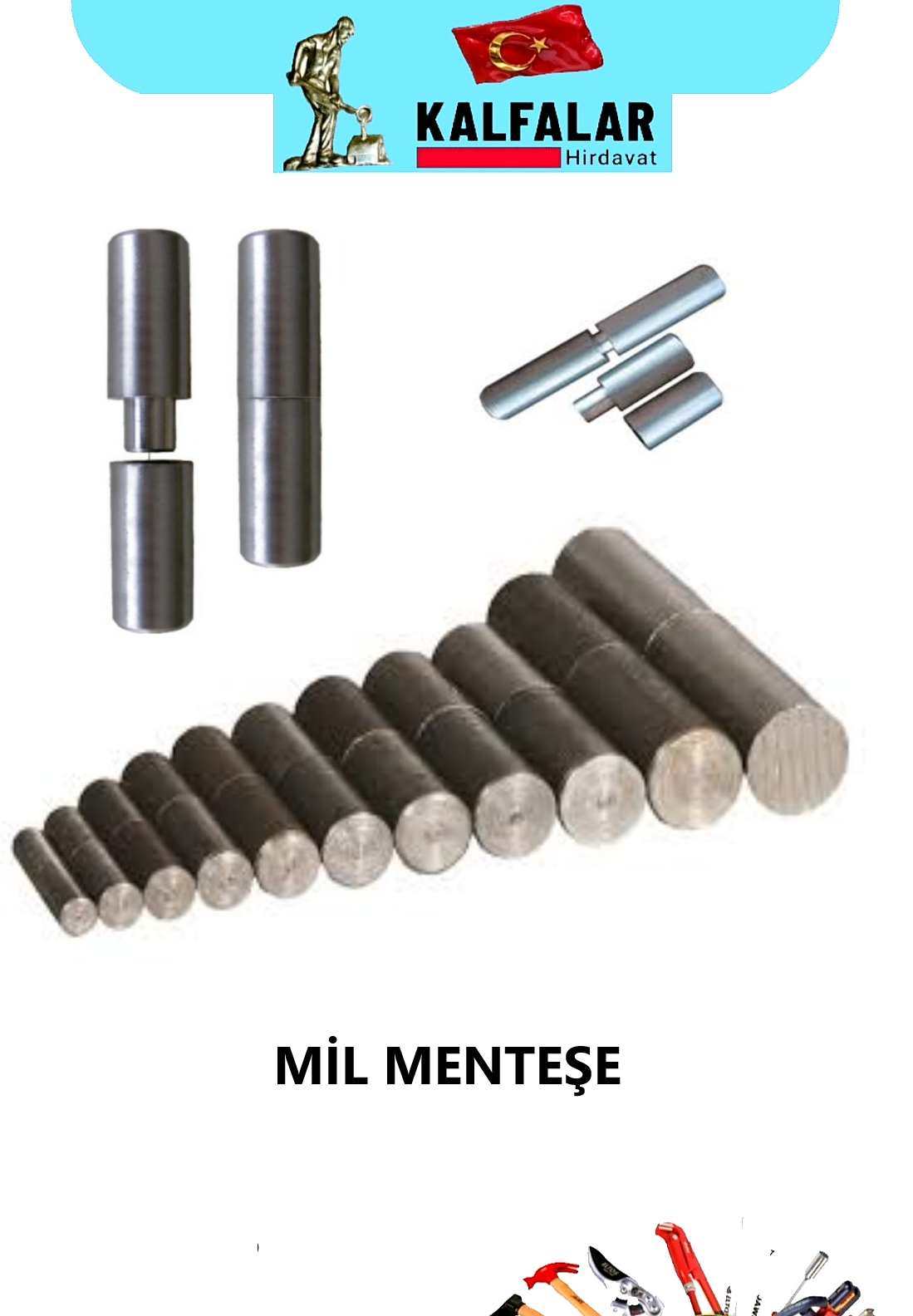 MİL MENTEŞE 30 MM BOY 150 MM