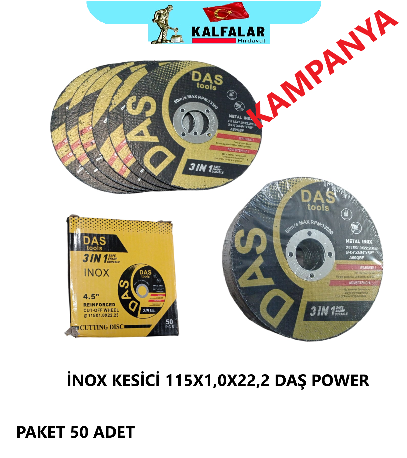 İNOX KESİCİ 115X1,0X22,2 DAŞ POWER