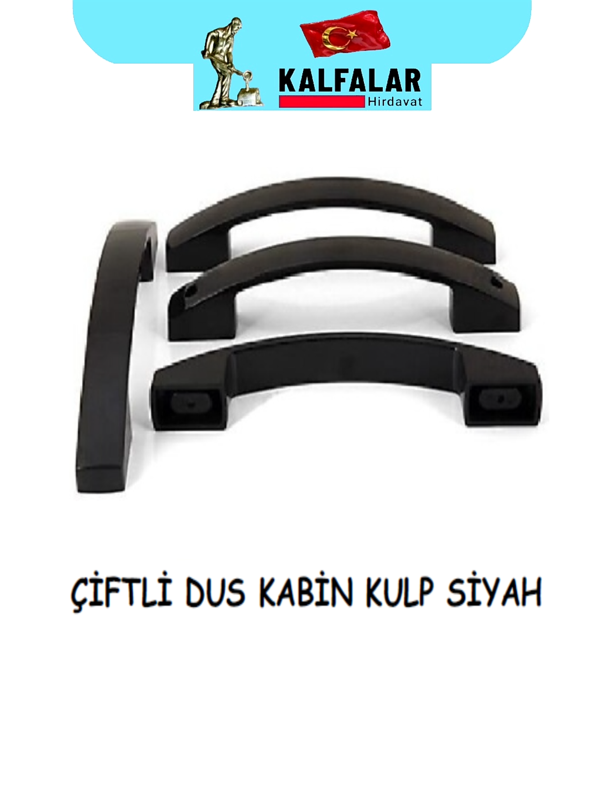 DUŞ KABİN ÇİFT DELİK KULP SİYAH