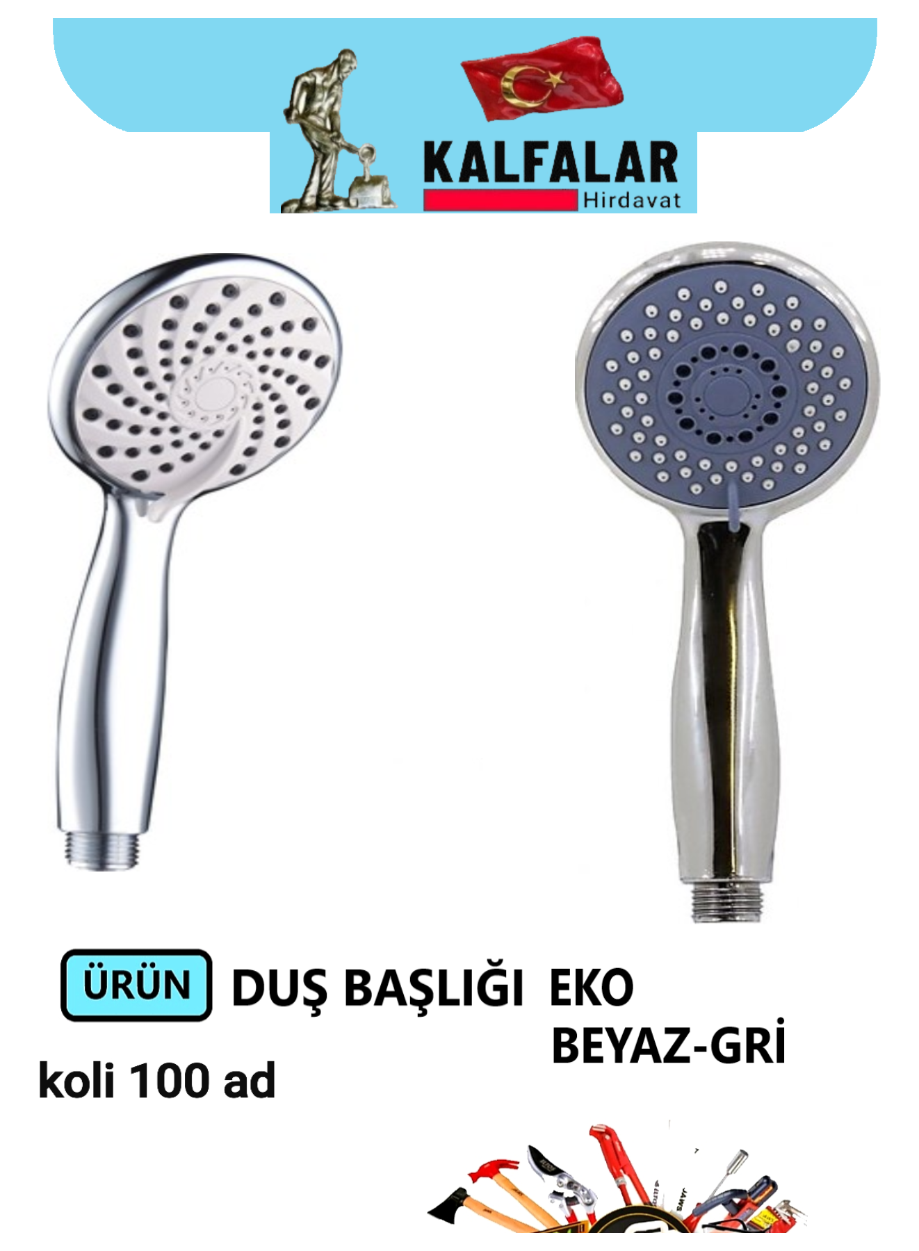 DUŞ BAŞLIĞI FONKSİYONLU EKO BEYAZ-GRİ 