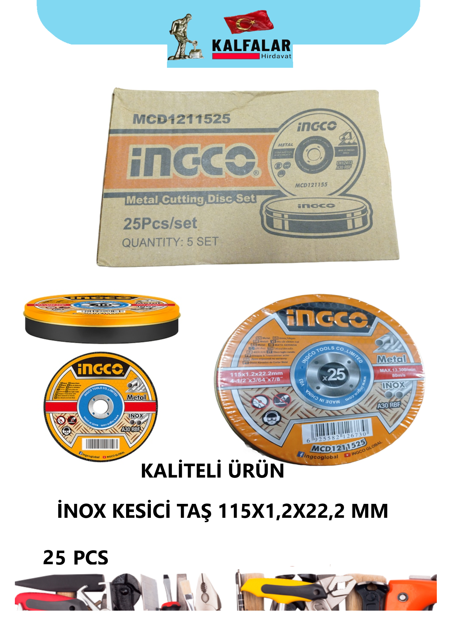 İNOX KESİCİ 115X1,2X22,2 İNOC-CO PRO