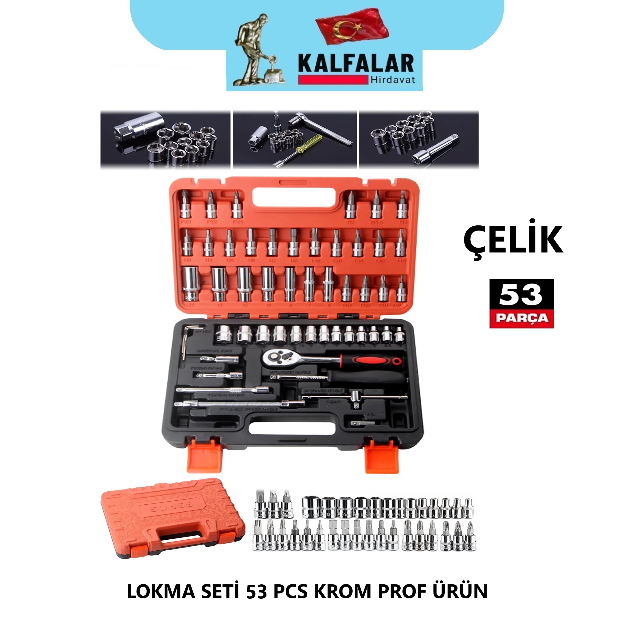 LOKMA SETİ 53 PARÇA ÇELİK PROF ELKA