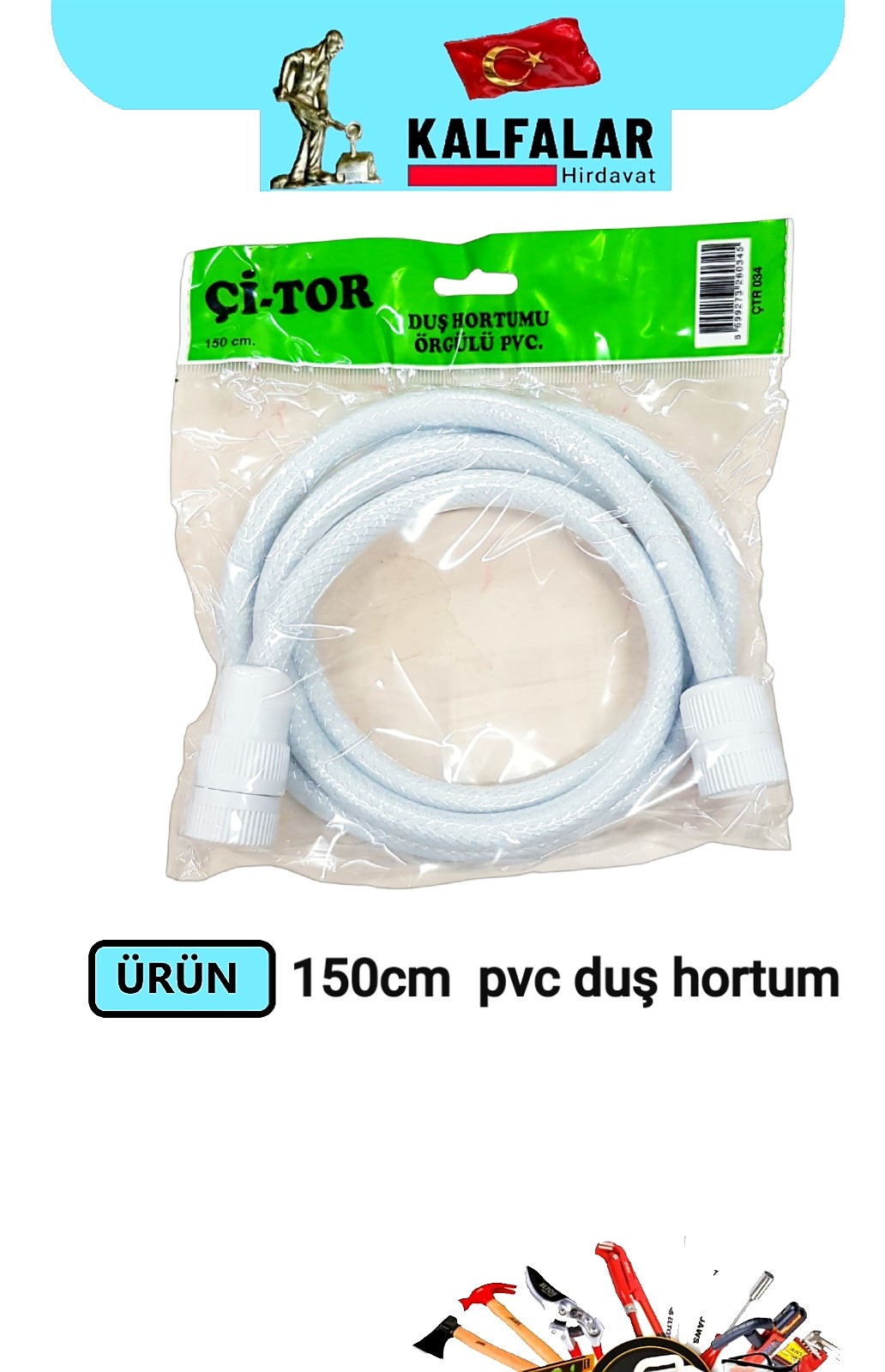 DUŞ HORTUMU 1,50 CM PVC BEYAZ
