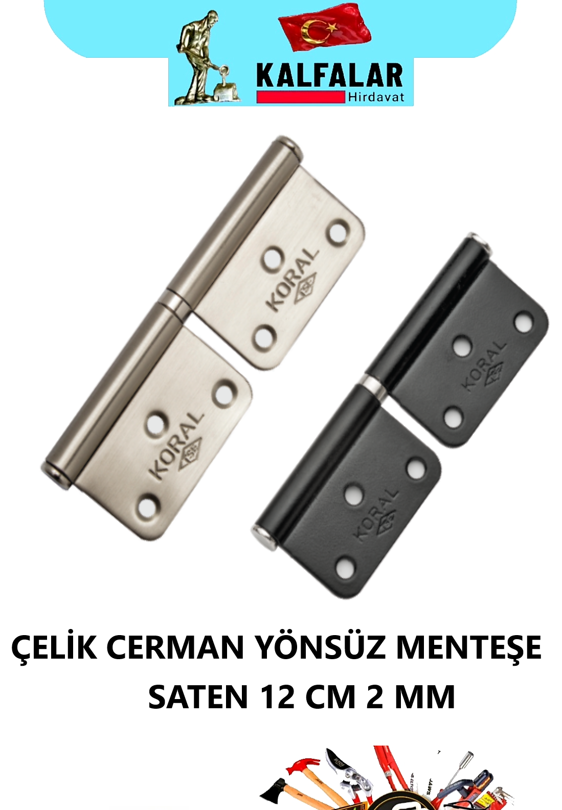 ÇELİK CERMAN YÖNSÜZ MENTEŞE SİYAH 12 CM 2 MM 