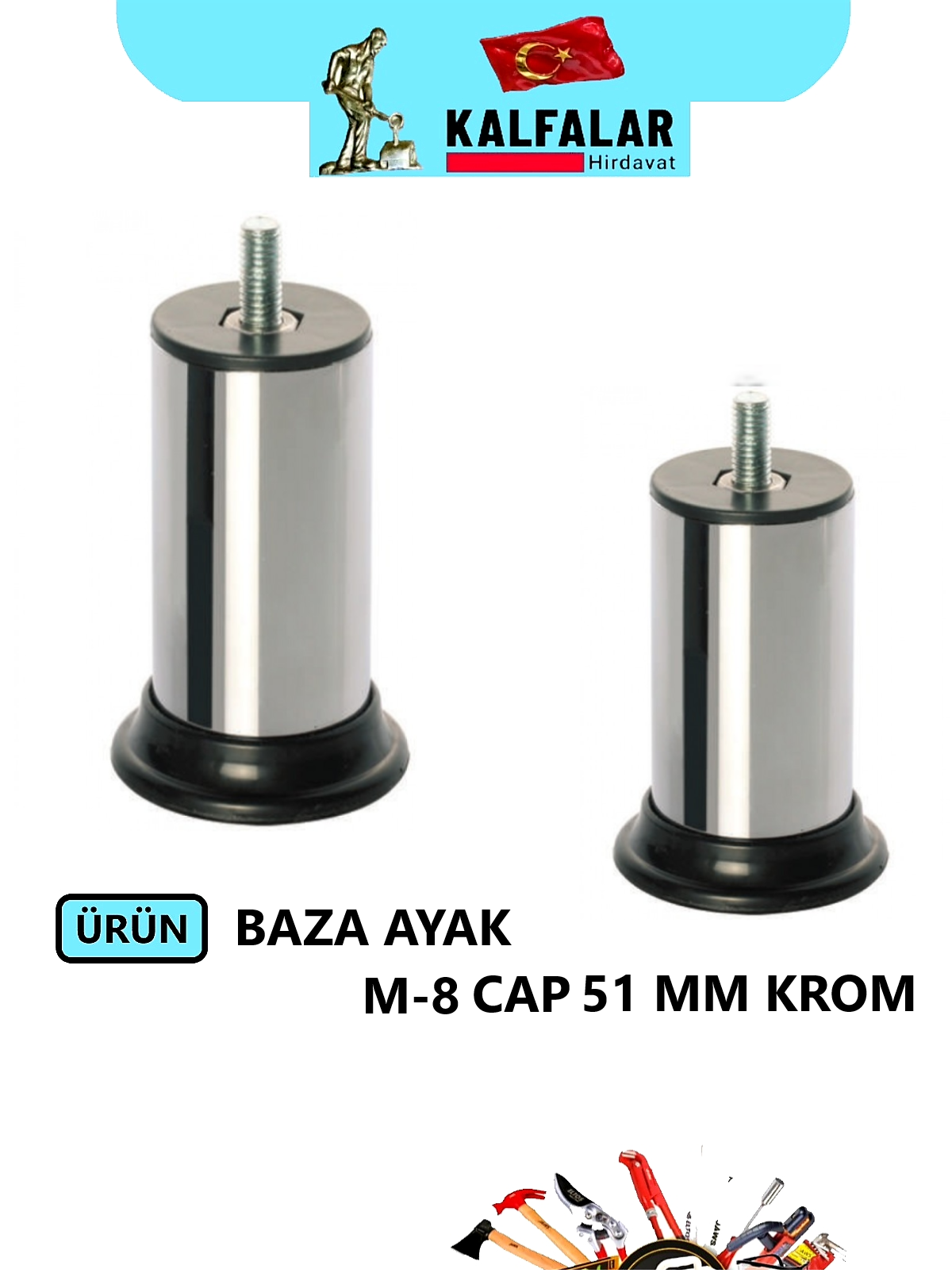 BAZA AYAK M-8 CAP 51 MM 15 CM KROM