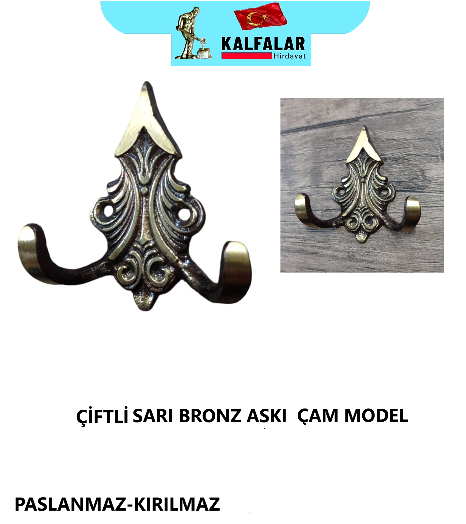 ASKI ÇİFTLİ PİRİNÇ BRONZ ÇAM MODEL SARI