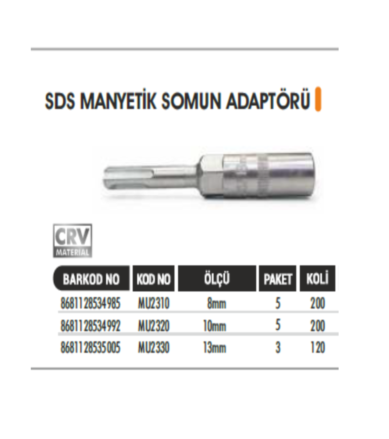 SDS MANYETİK DERİN SOMUN ADAPTÖRÜ 13 MM 5 PAKET