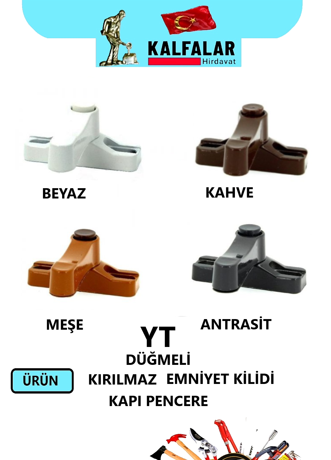 KIRILMAZ EMNİYET KİLİDİ METAL DÜĞMELİ MEŞE YT