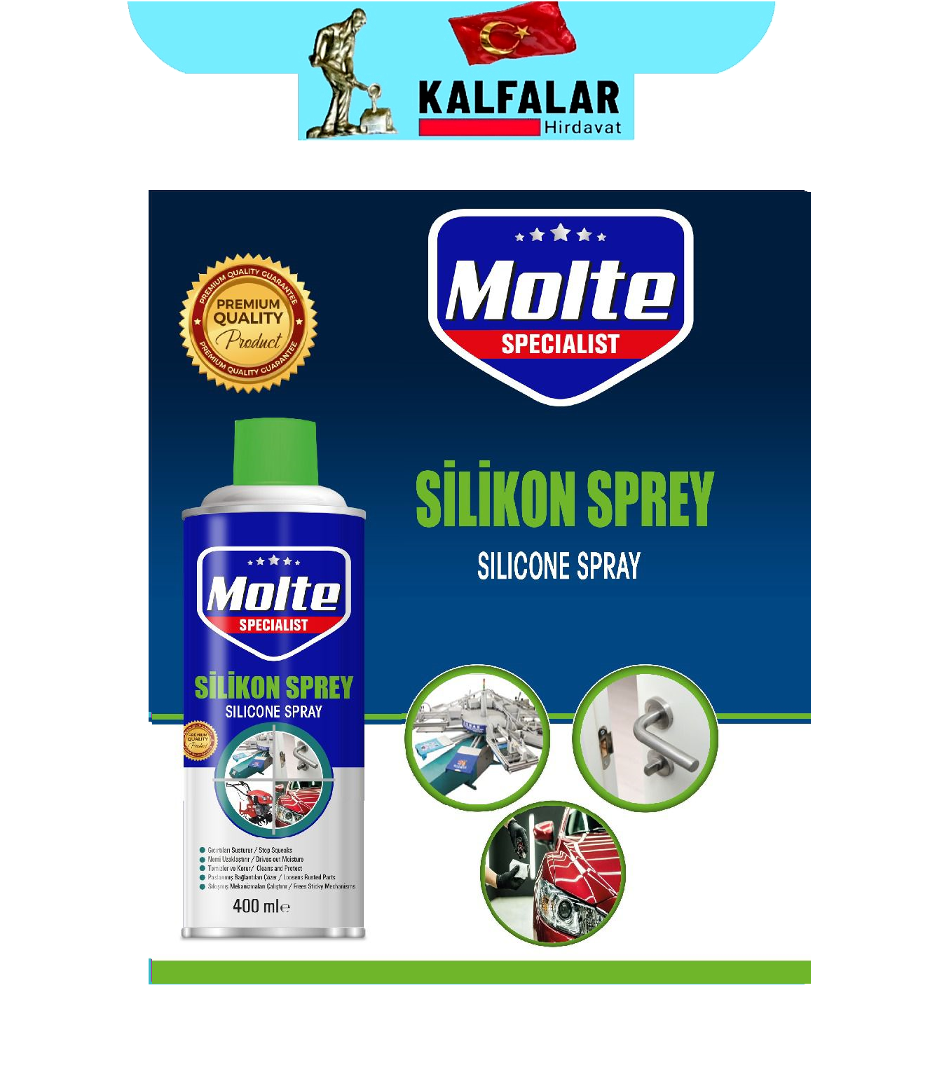 SİLİKON SPREY -KALIP AYIRICI 400 ML MOLTE