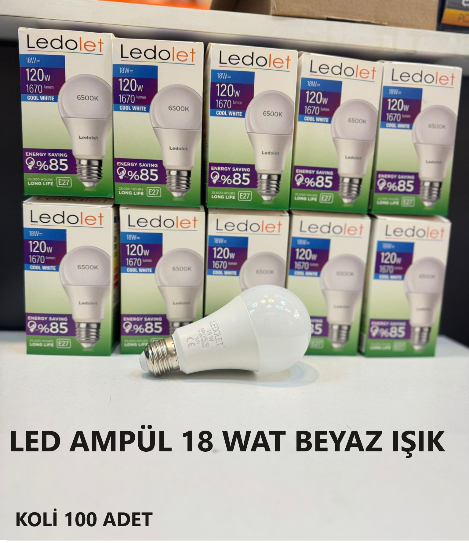 LED AMPÜL LEDOLET 18 WAT BEYAZ IŞIK