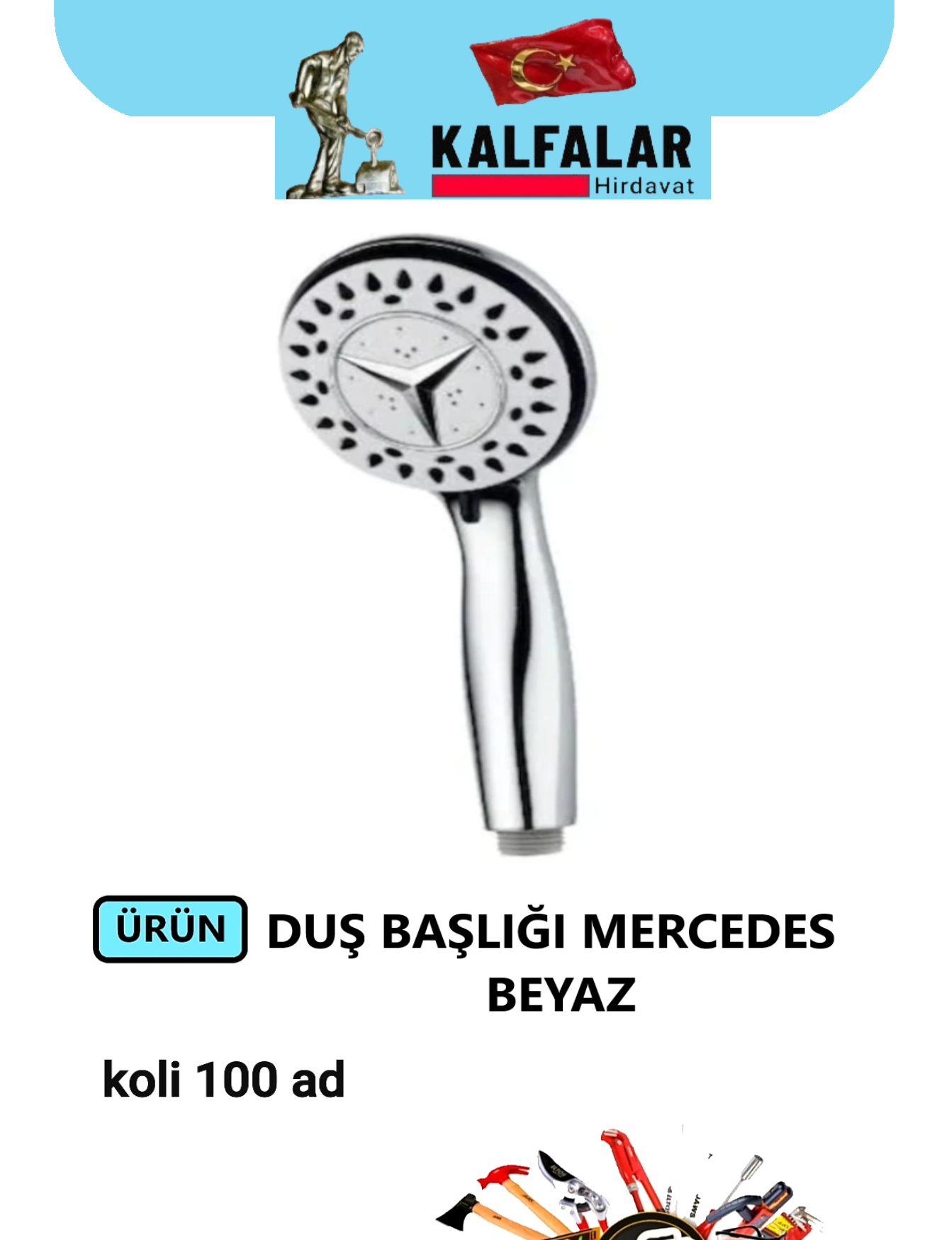DUŞ BAŞLIĞI FONKSİYONLU BÜYÜK KAFA MERCEDES BEYAZ