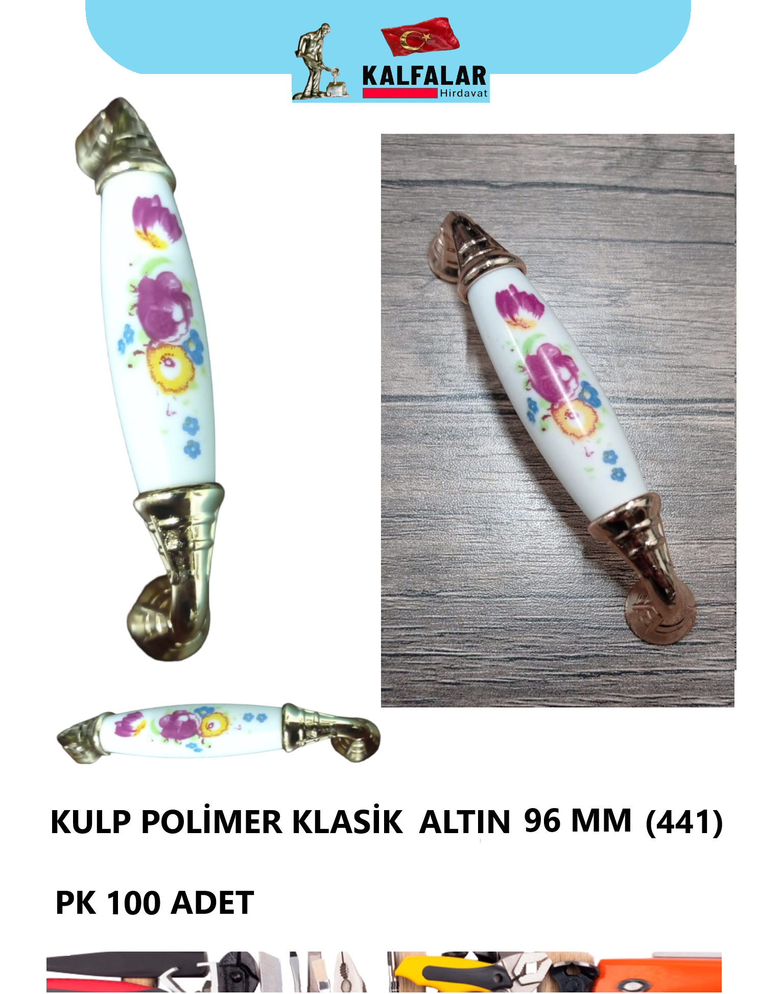 KULP POLİMER KLASİK 96 MM GÜL ALTIN (441)