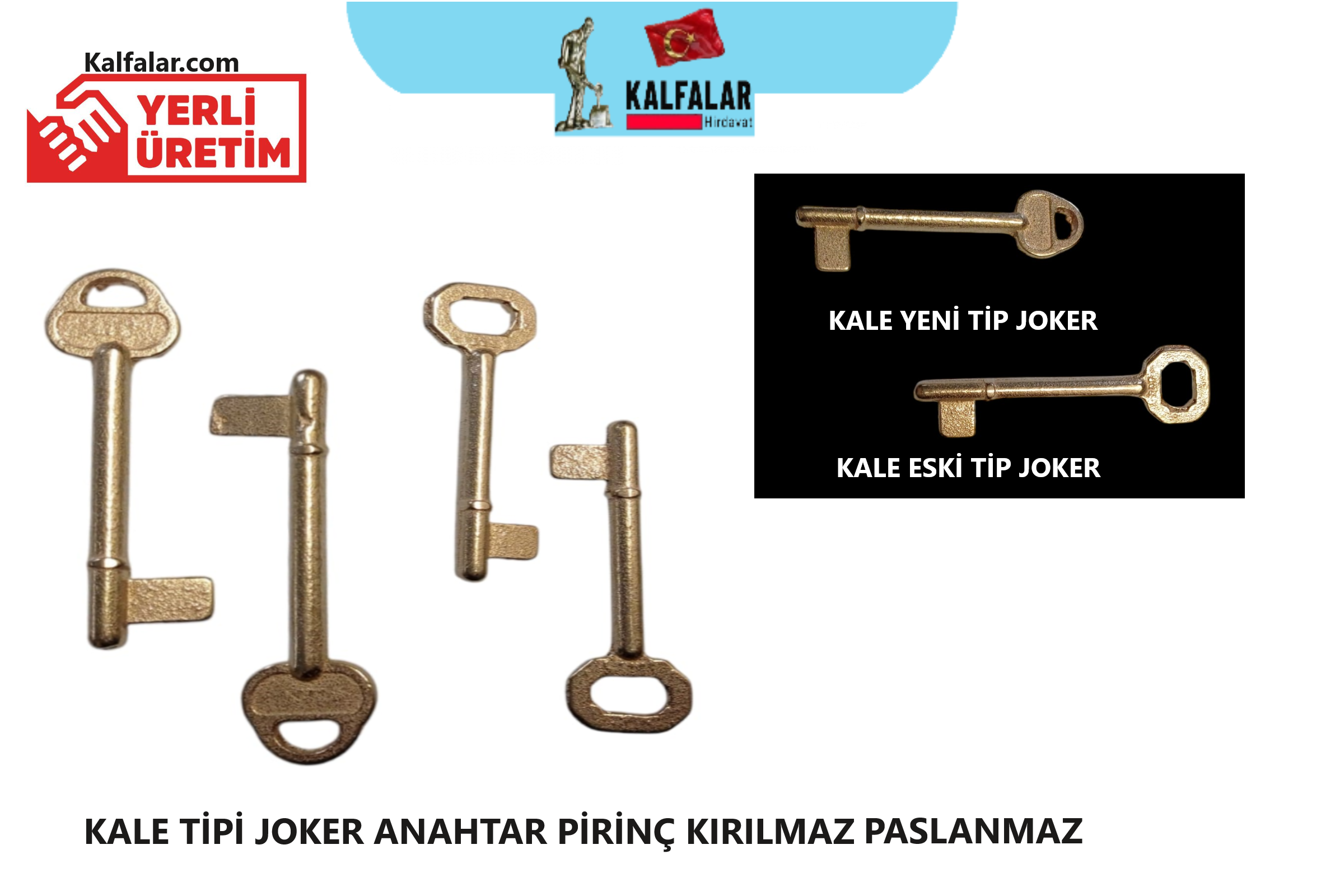 KALE ESKİ MODEL JOKER ANAHTAR PİRİNÇ KIRILMAZ PASLANMAZ