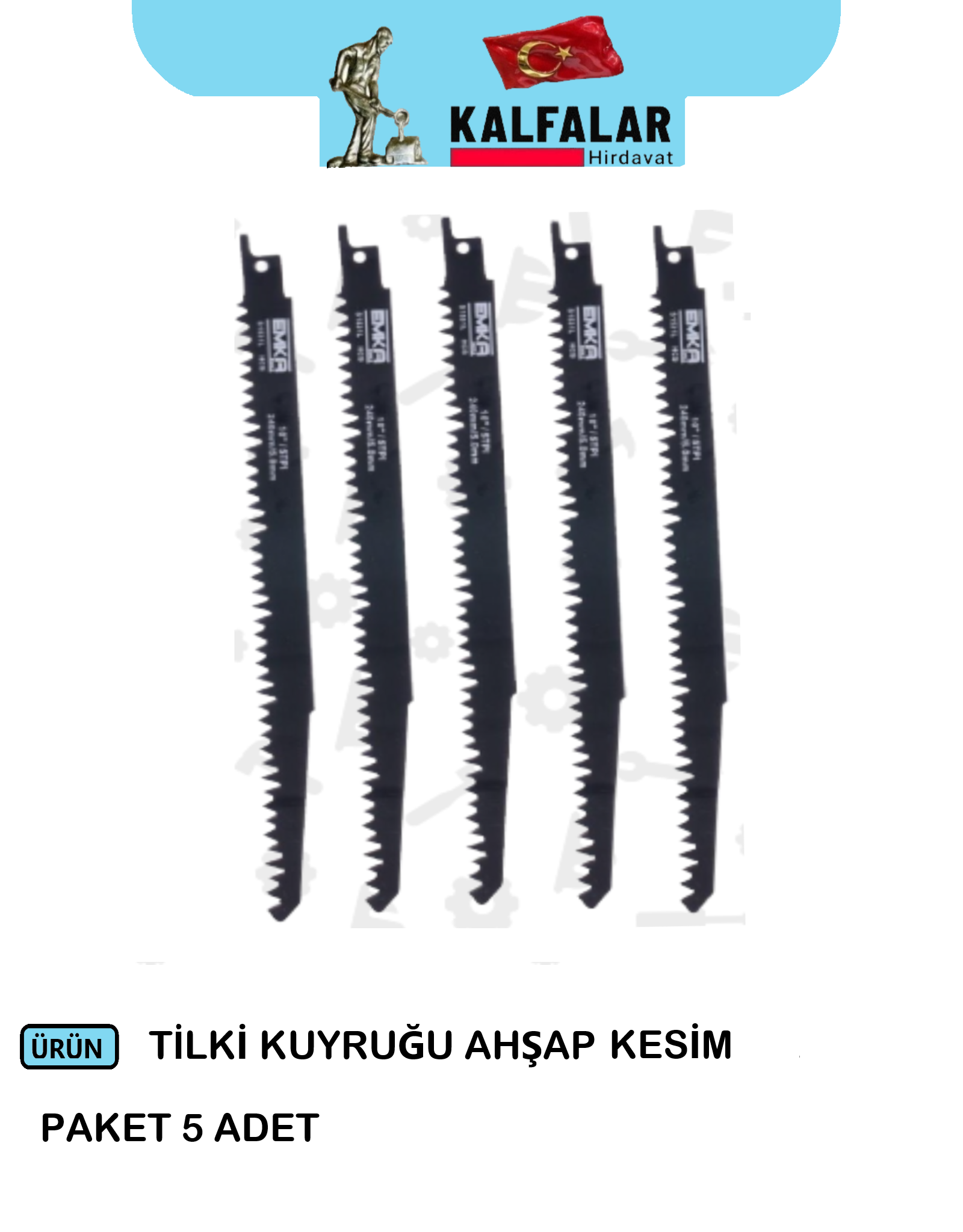 TİLKİ KUYRUĞU TESTERESİ HIZLI AHŞAP KESİM 240 MM-5 MM