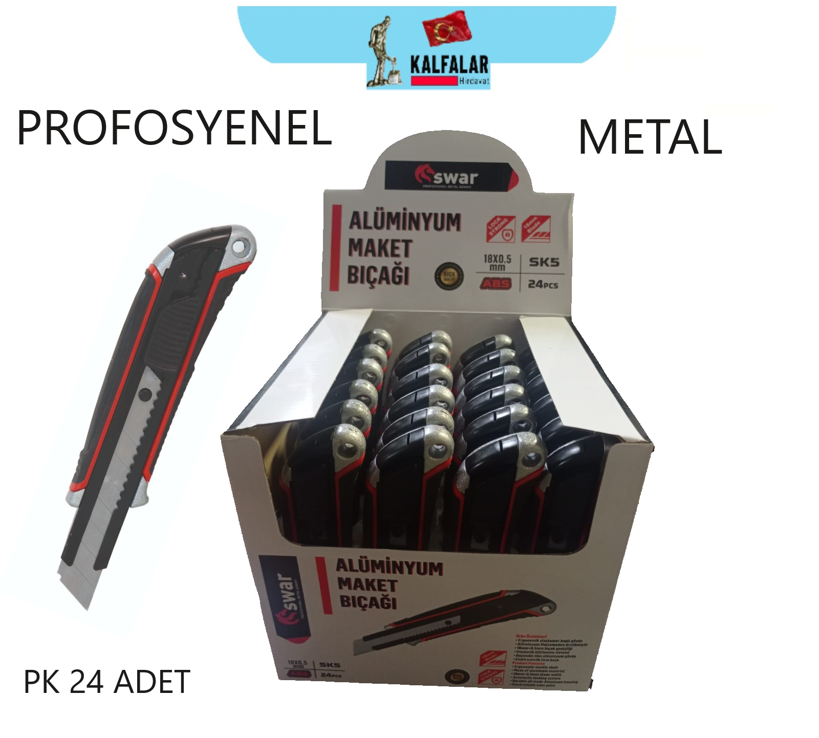 MAKET BIÇAĞI METAL PROFOSYENEL SWAR PK 24 AD