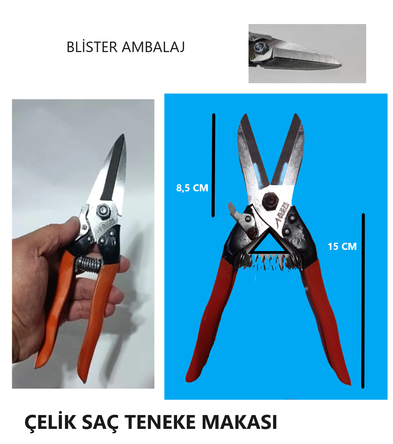 SAÇ VE TENEKE MAKASI ÇELİK PROFOSYENEL AZM 