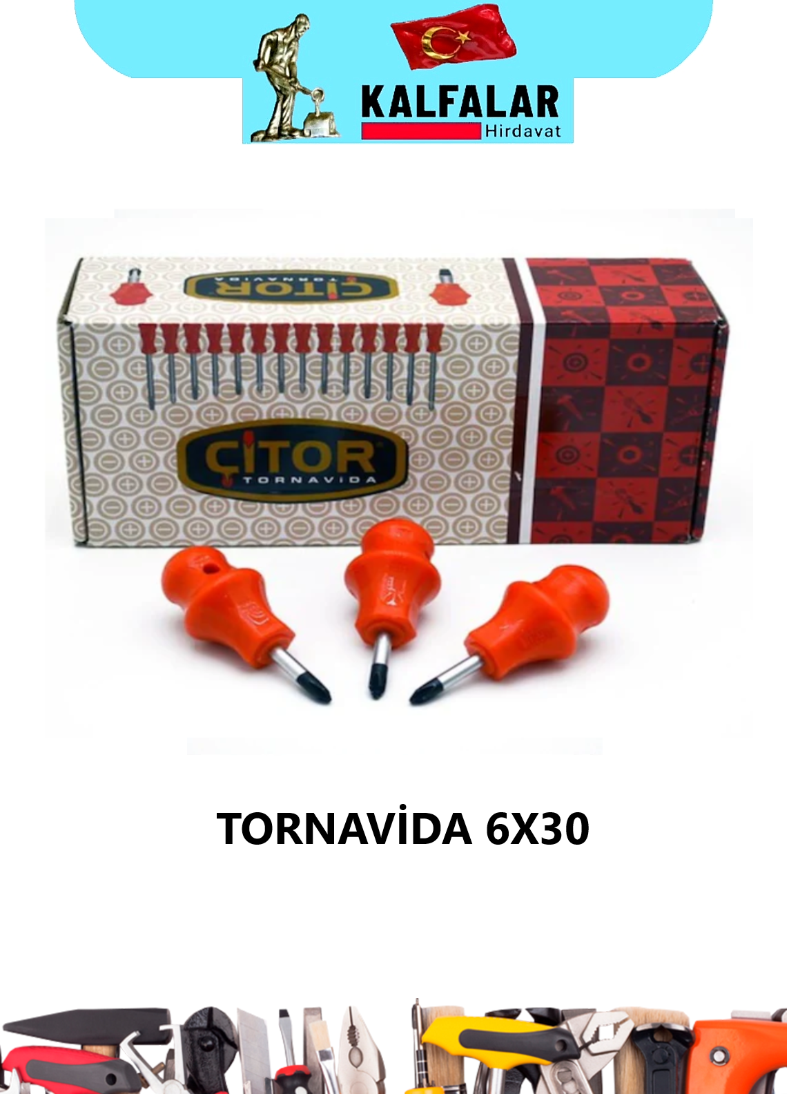 TORNAVİDA DÜZ NO.6X30 MM AVUÇ İÇİ