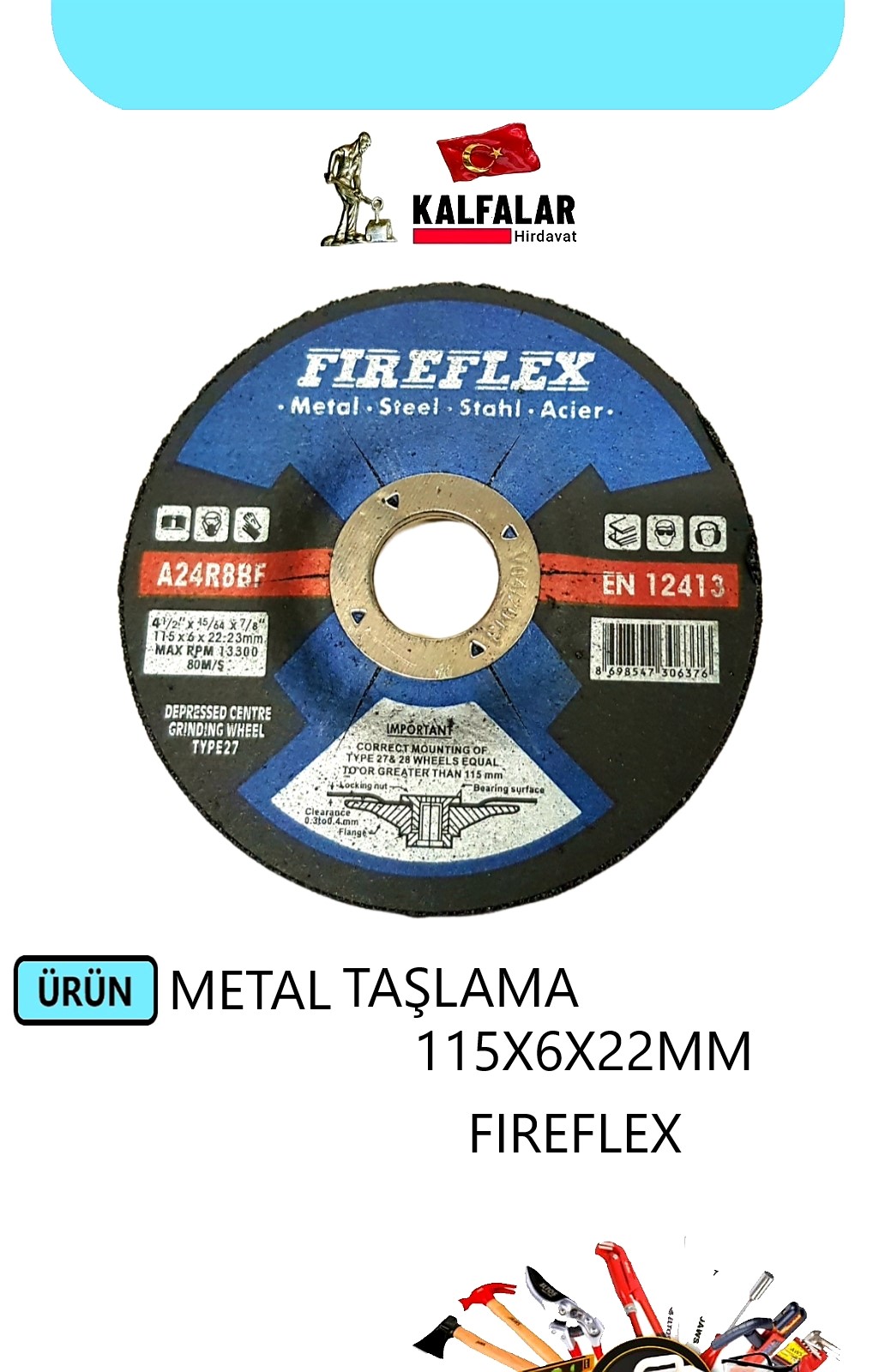 METAL TAŞLAMA 115X6X22 MM FIREFLEX