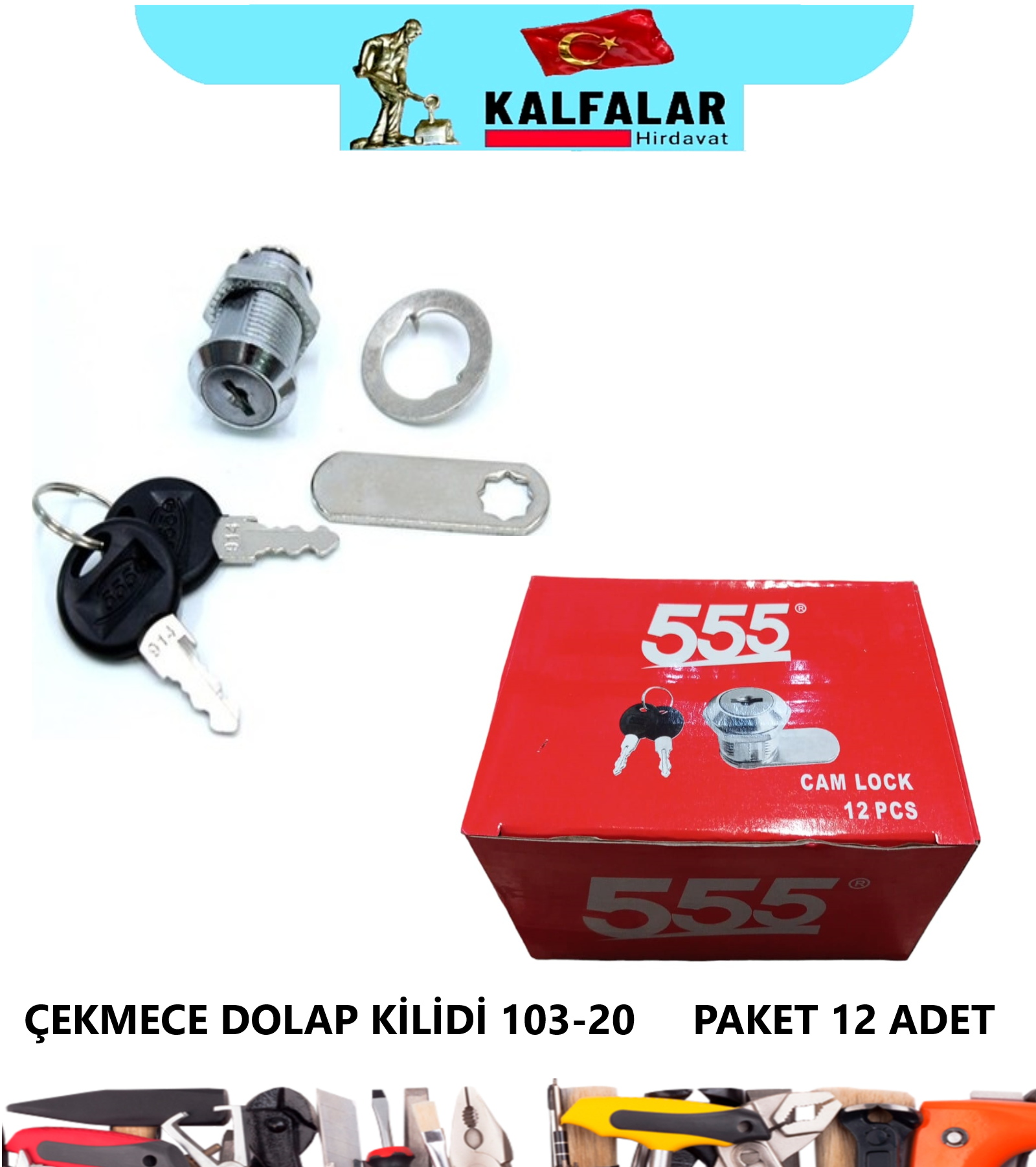ÇEKMECE DOLAP KİLİDİ MANDALLI 103-20 SAÇ DOLAP