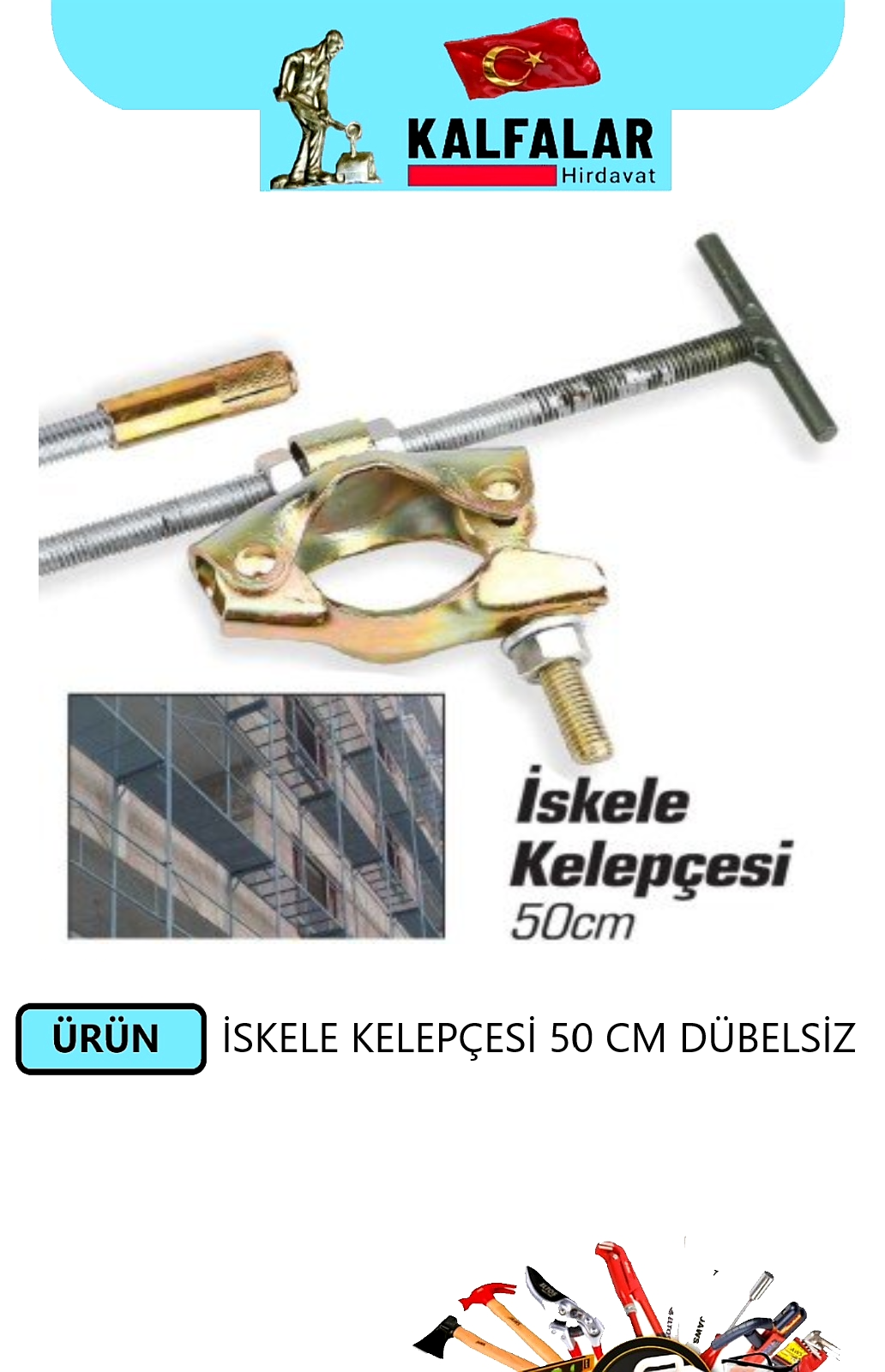 İSKELE KELEPÇESİ 50 CM DÜBELSİZ 1 NCİ KALİTE