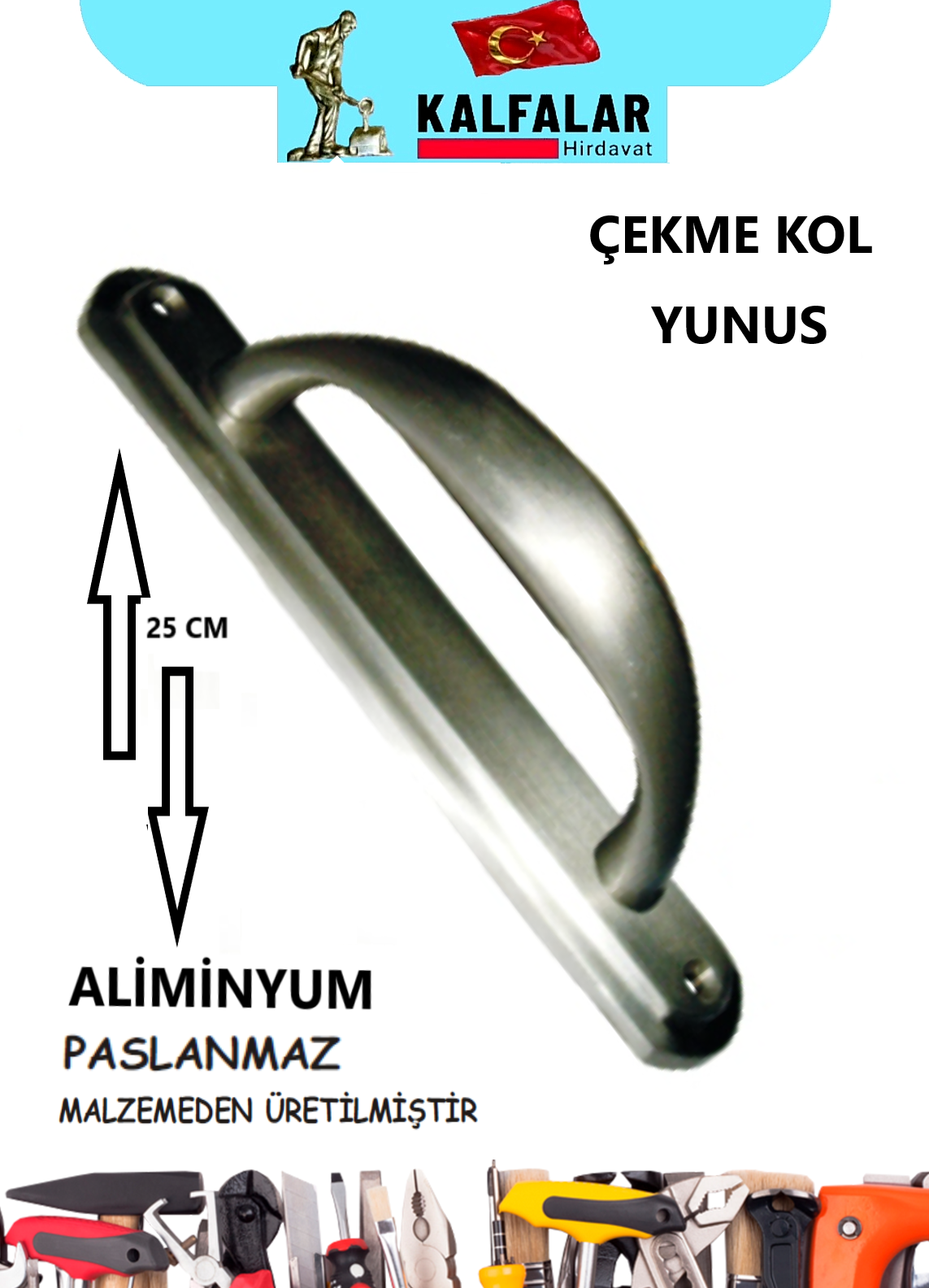 ÇEKME KOL YUNUS ALİMİNYUM SATEN 25 CM