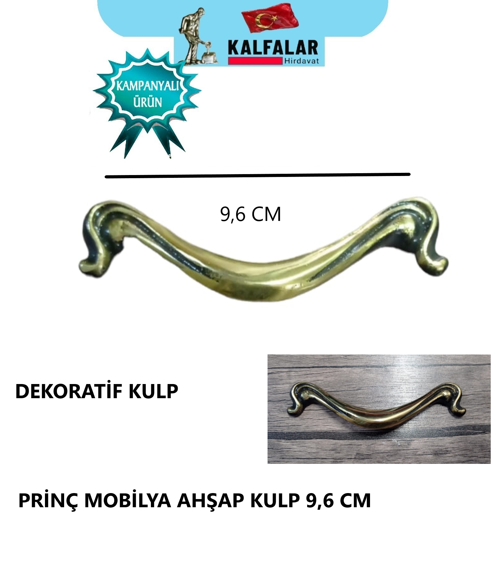 KULP AY MODEL PRİNÇ 9,6 CM DEKORATİF