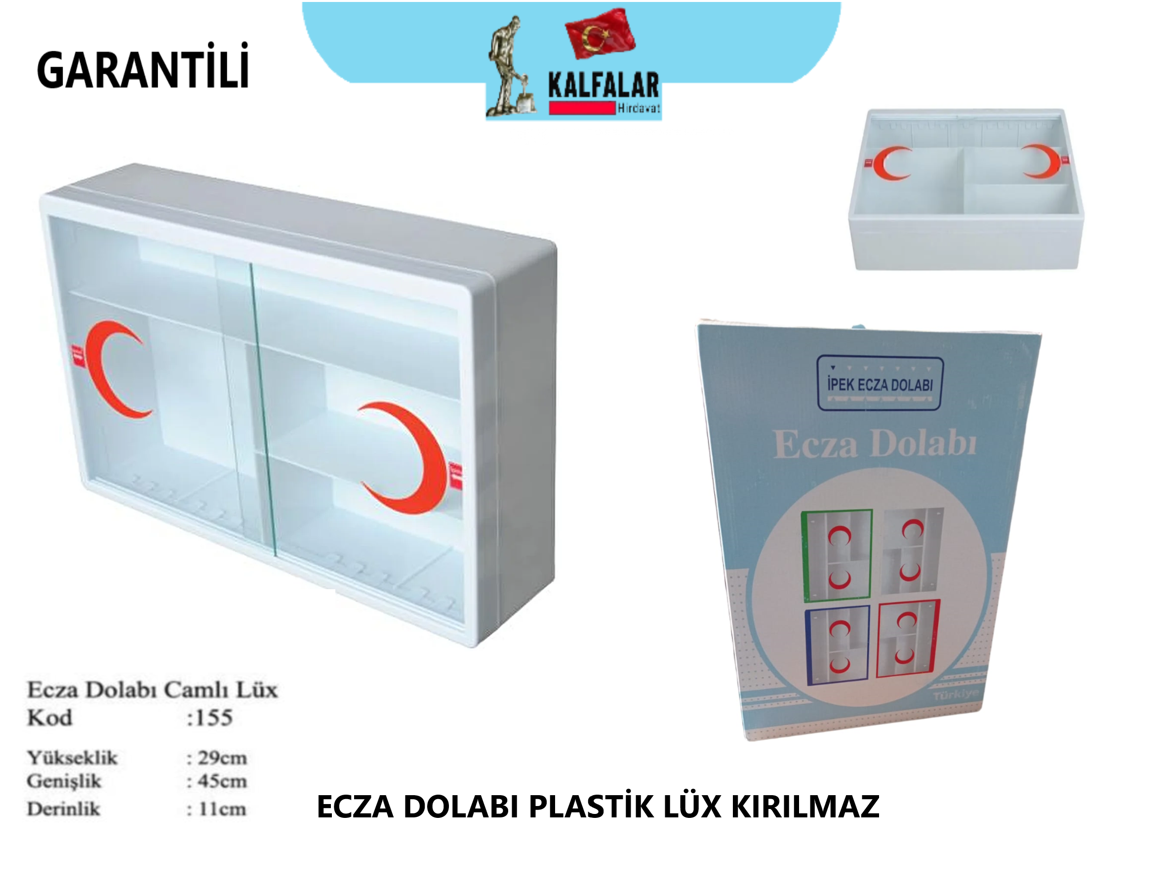 ECZA DOLABI BEYAZ PLASTİK LÜX KIRILMAZ GARANTİLİ