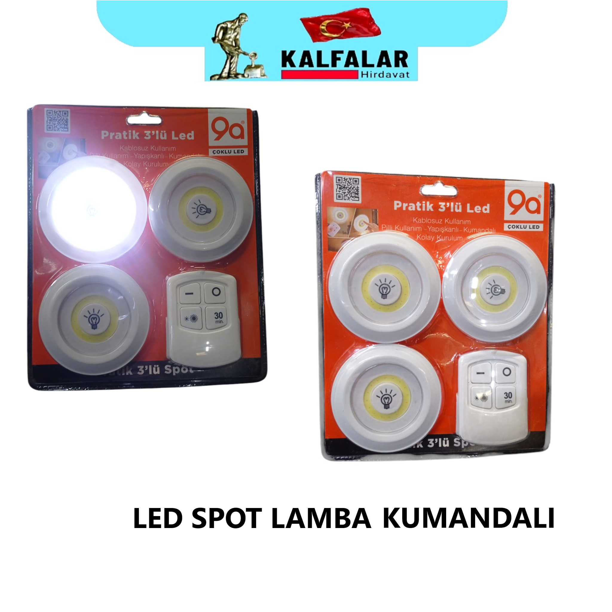 LED SPOT LAMBA KUMANDALI 3LÜ LED 