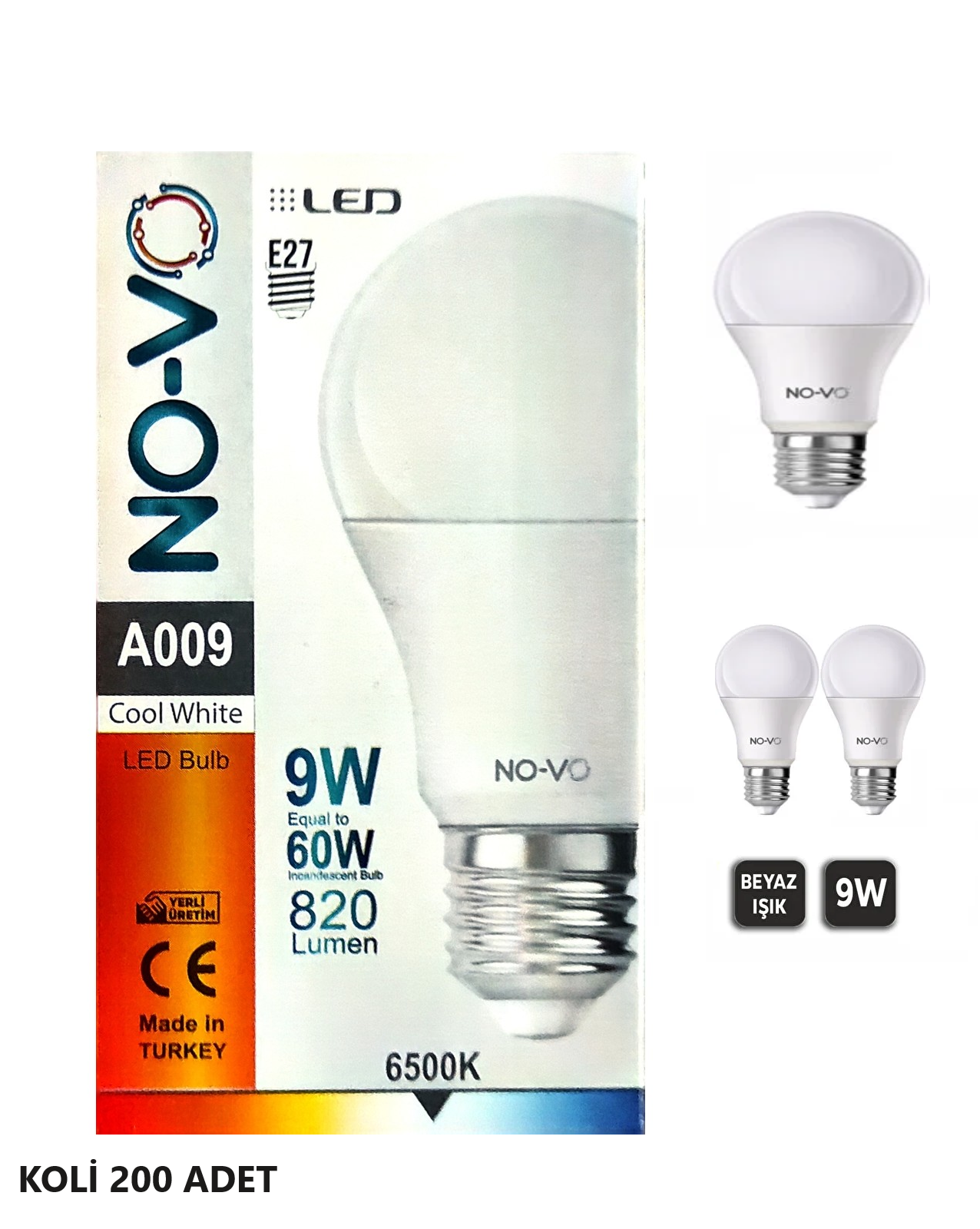 LED AMPÜL NO-V0 9 WAT BEYAZ IŞIK